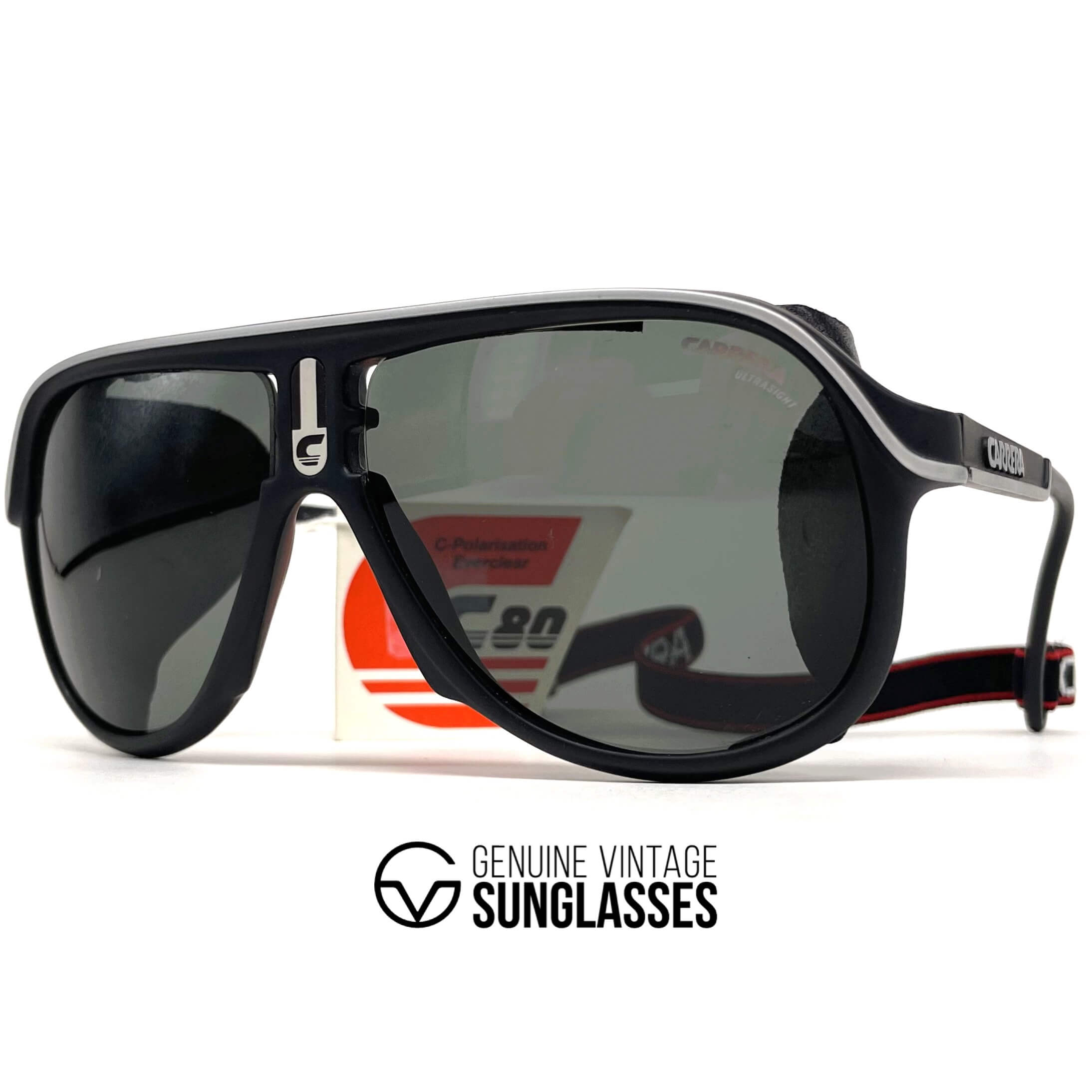 Vintage CARRERA 5544 Ultrasight rare leather glacier sunglasses