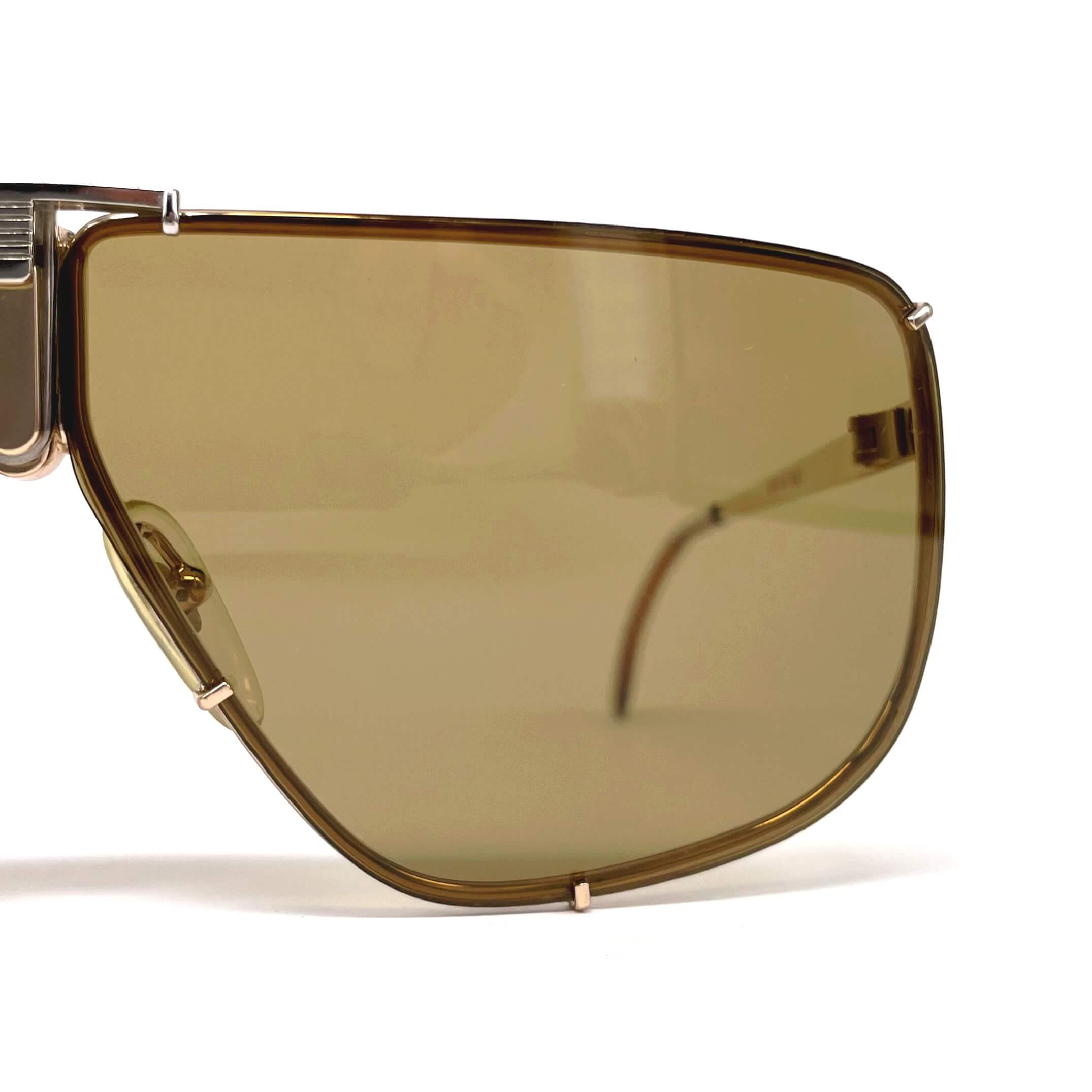 Vintage ITALIAN GRAFFITI By MAGA 1002A rimless gold aviator sunglasses