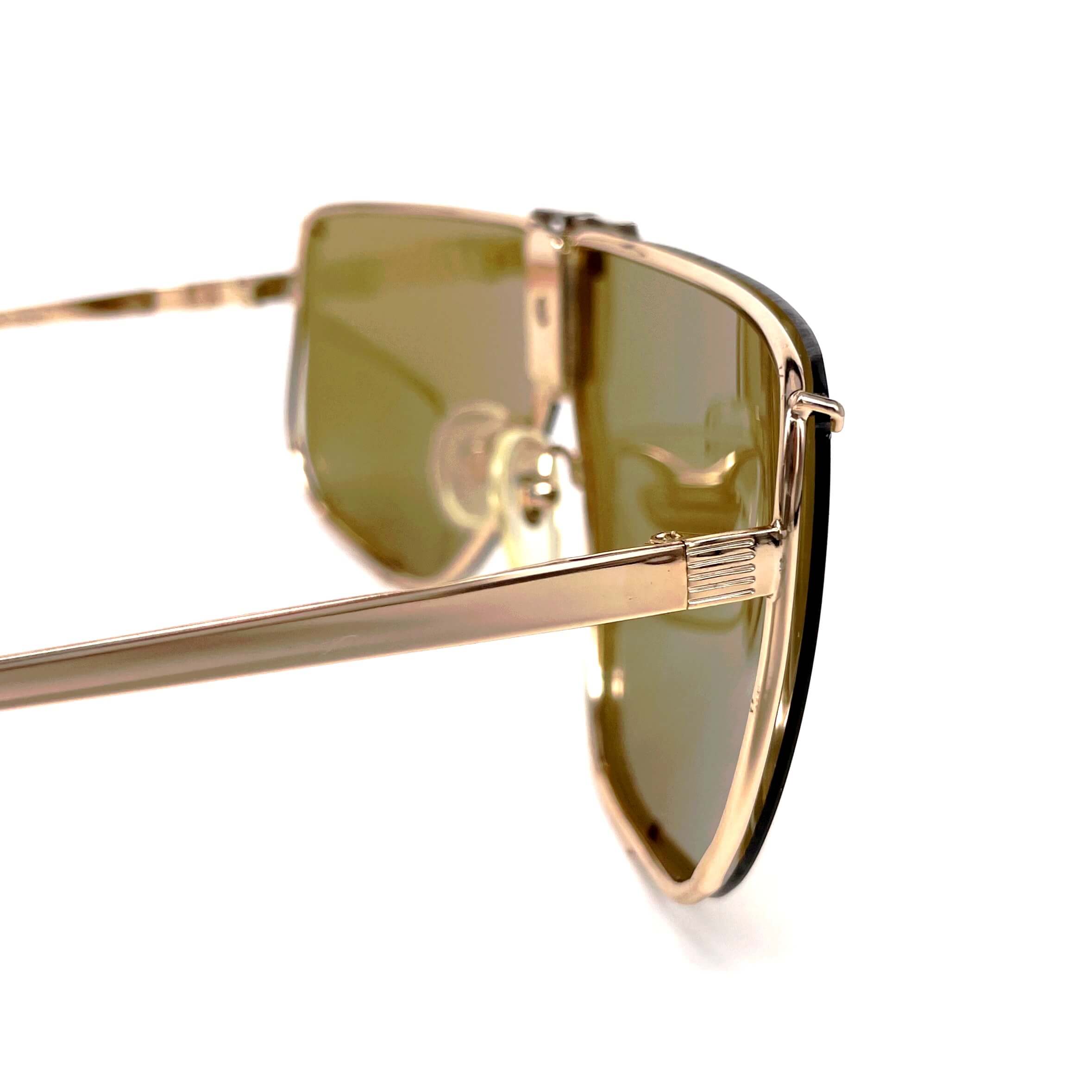 Vintage ITALIAN GRAFFITI By MAGA 1002A rimless gold aviator sunglasses