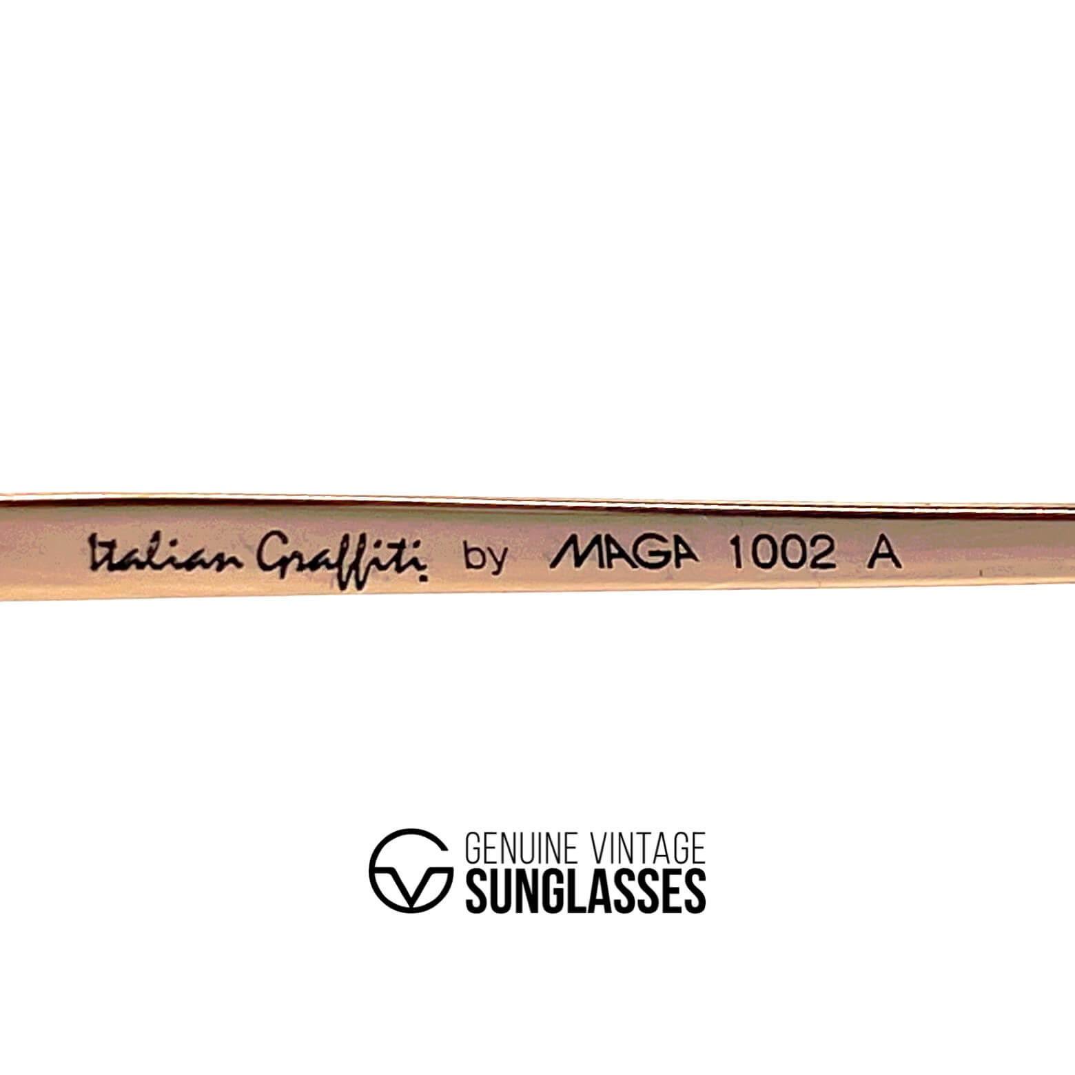 Vintage ITALIAN GRAFFITI By MAGA 1002A rimless gold aviator sunglasses