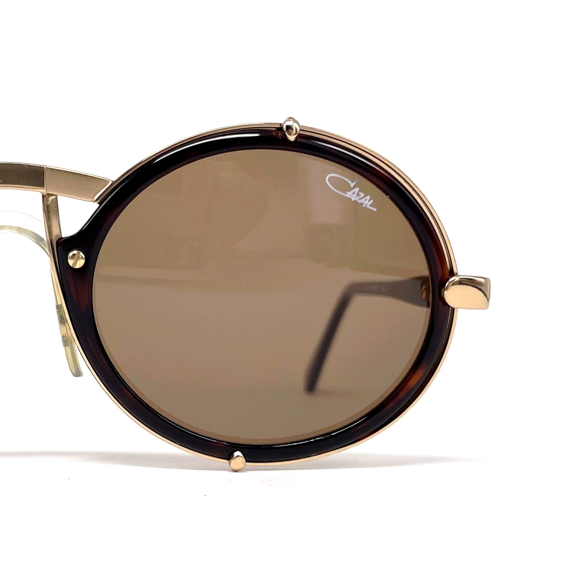 Vintage CAZAL 644 tortoise & gold round designer sunglasses