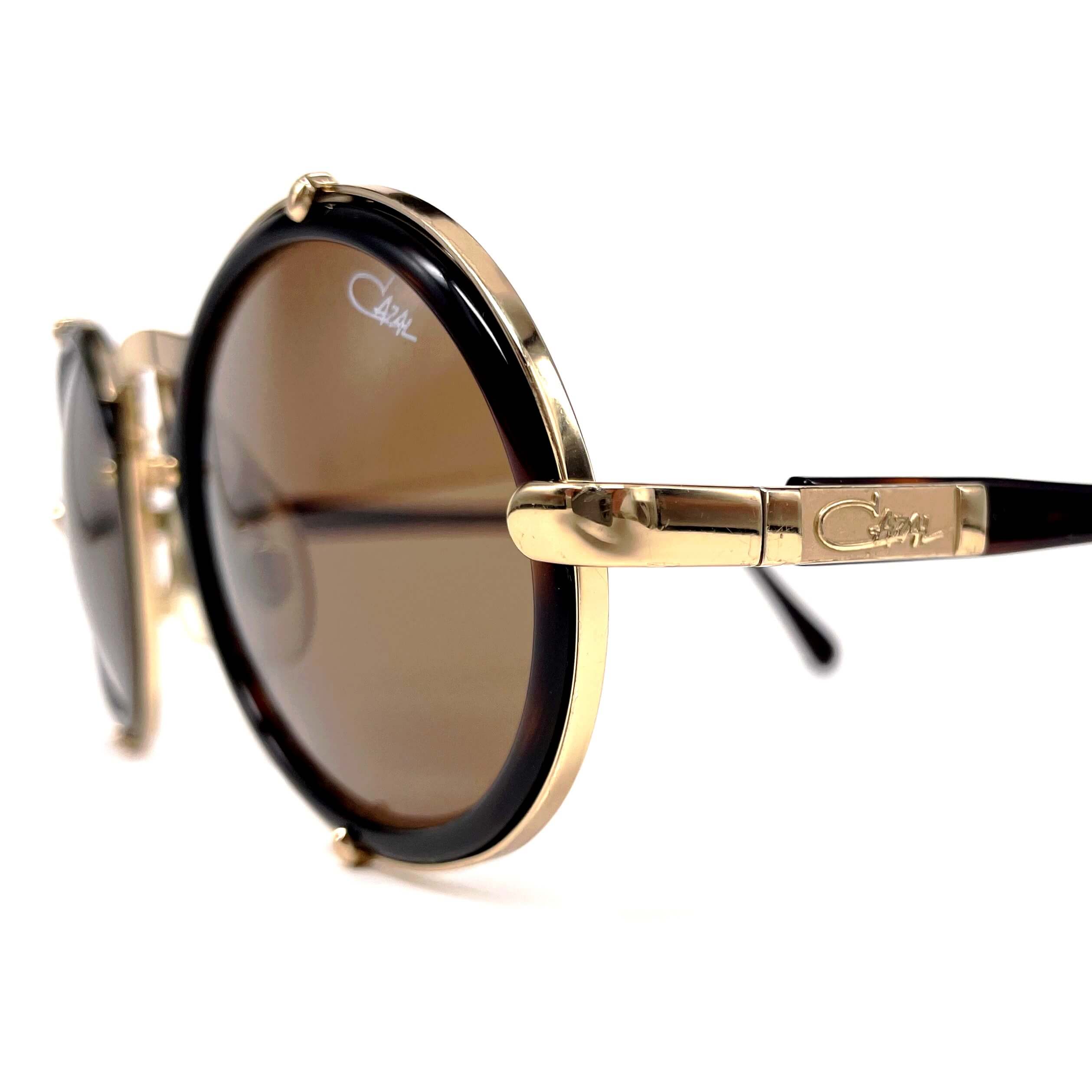 Vintage CAZAL 644 tortoise & gold round designer sunglasses
