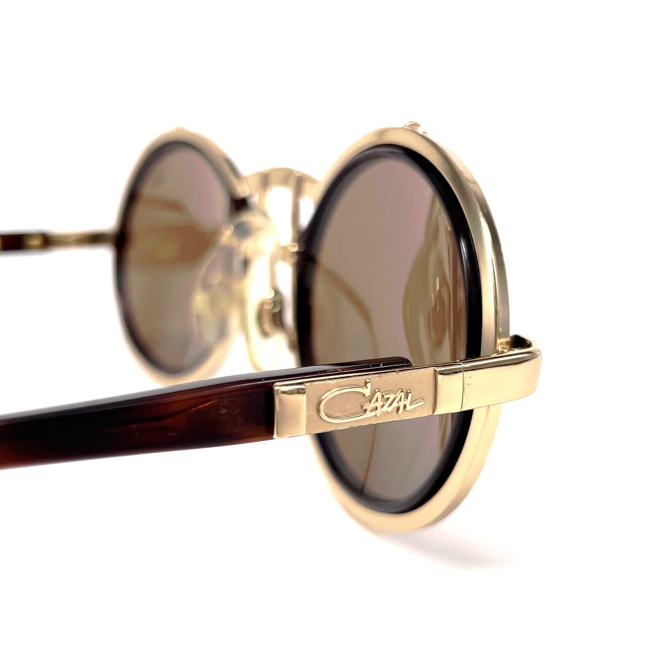 Vintage CAZAL 644 tortoise & gold round designer sunglasses