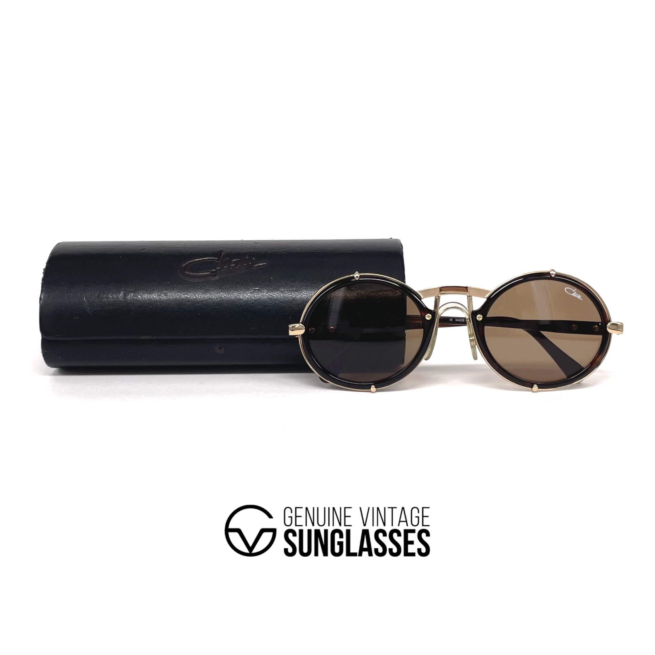 Vintage CAZAL 644 tortoise & gold round designer sunglasses