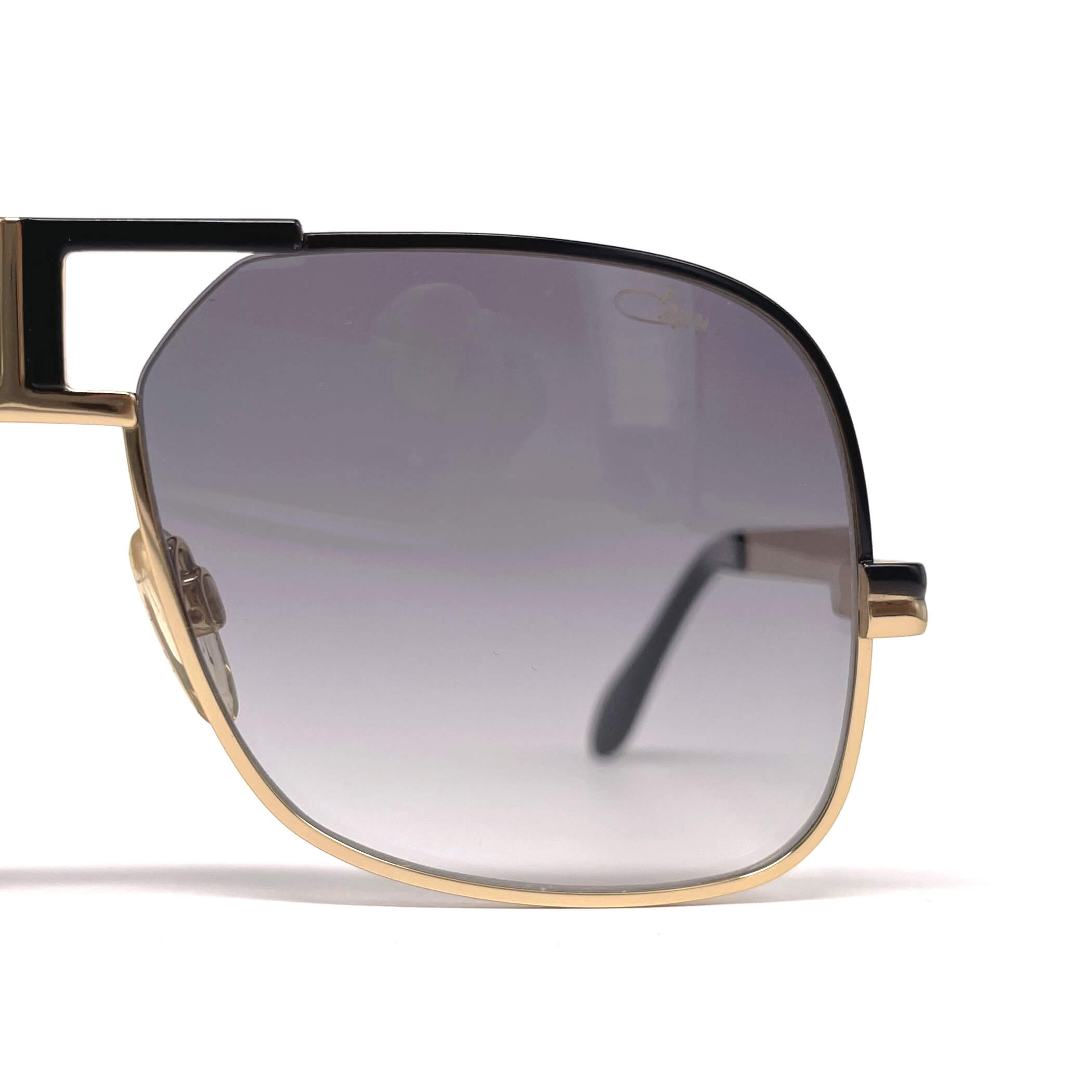 Vintage CAZAL 701/3 black & gold plated aviator sunglasses