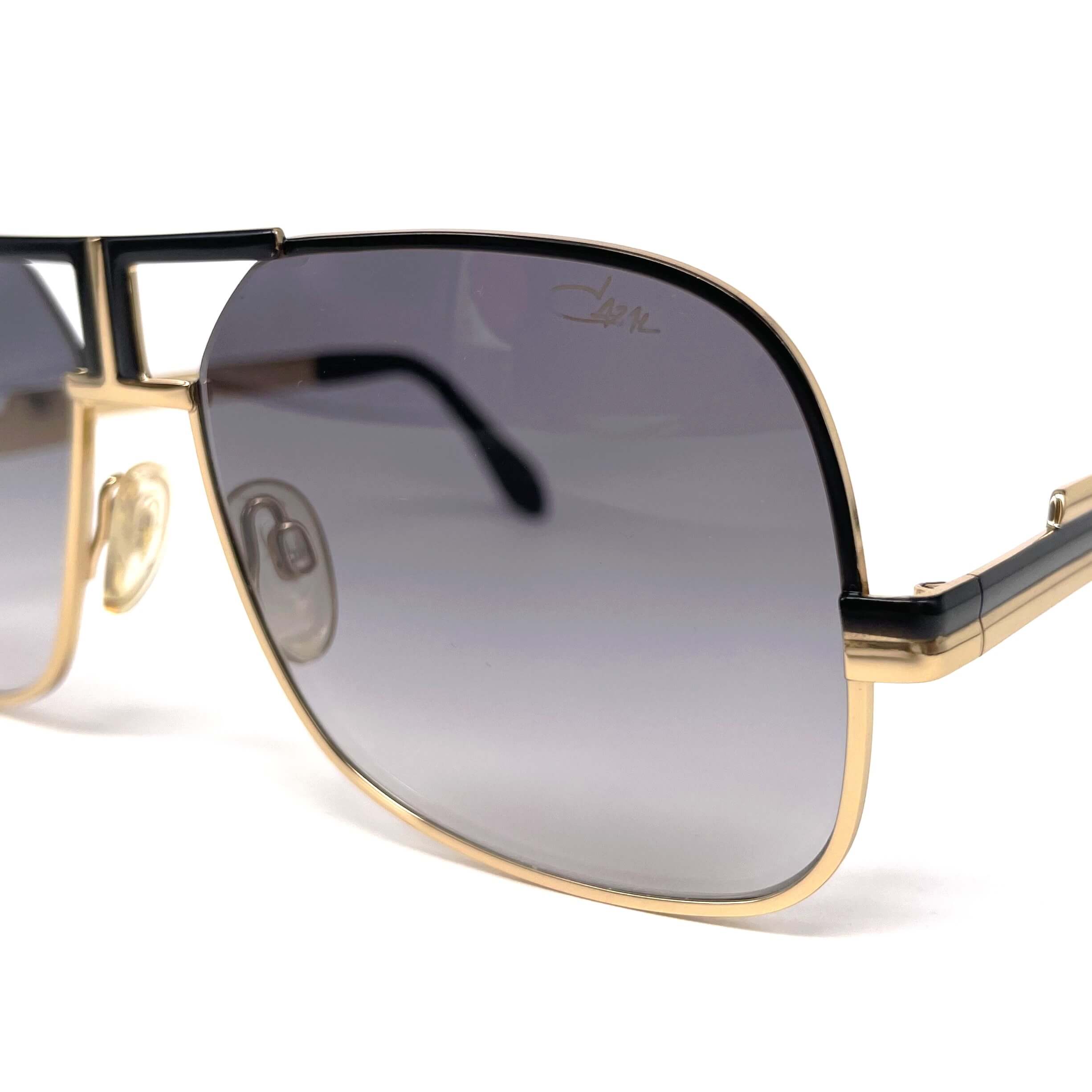 Vintage CAZAL 701/3 black & gold plated aviator sunglasses