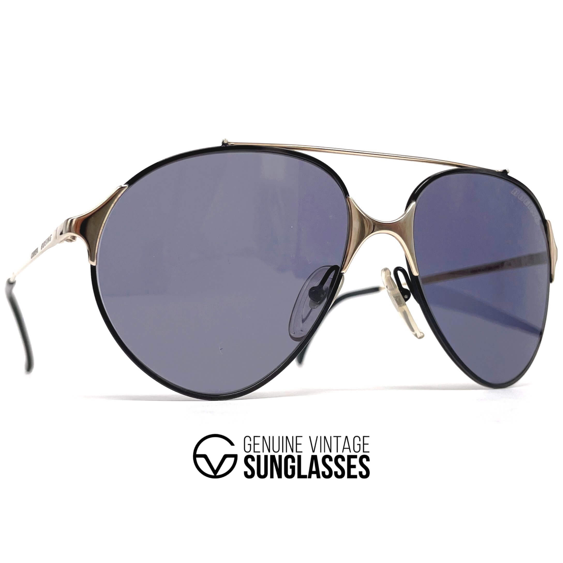 Vintage BOEING by CARRERA 5710 black & gold pilot sunglasses