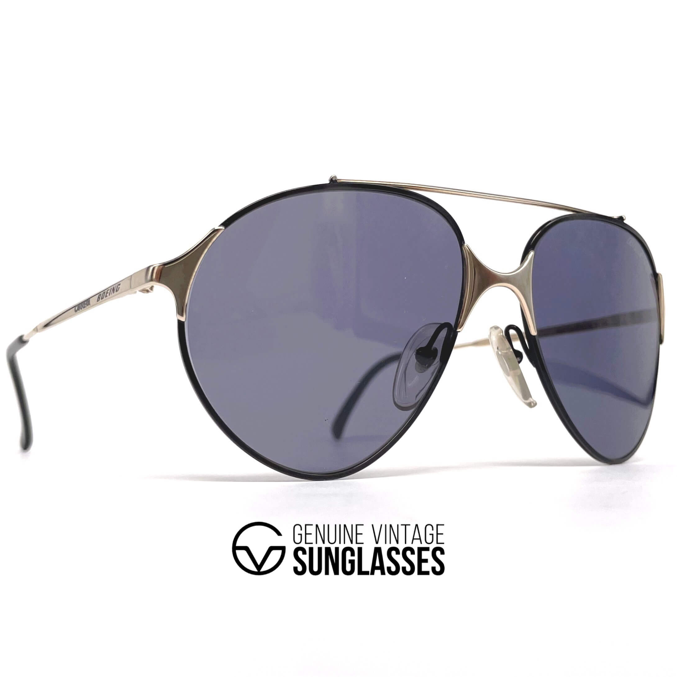 Vintage BOEING by CARRERA 5710 black & gold pilot sunglasses
