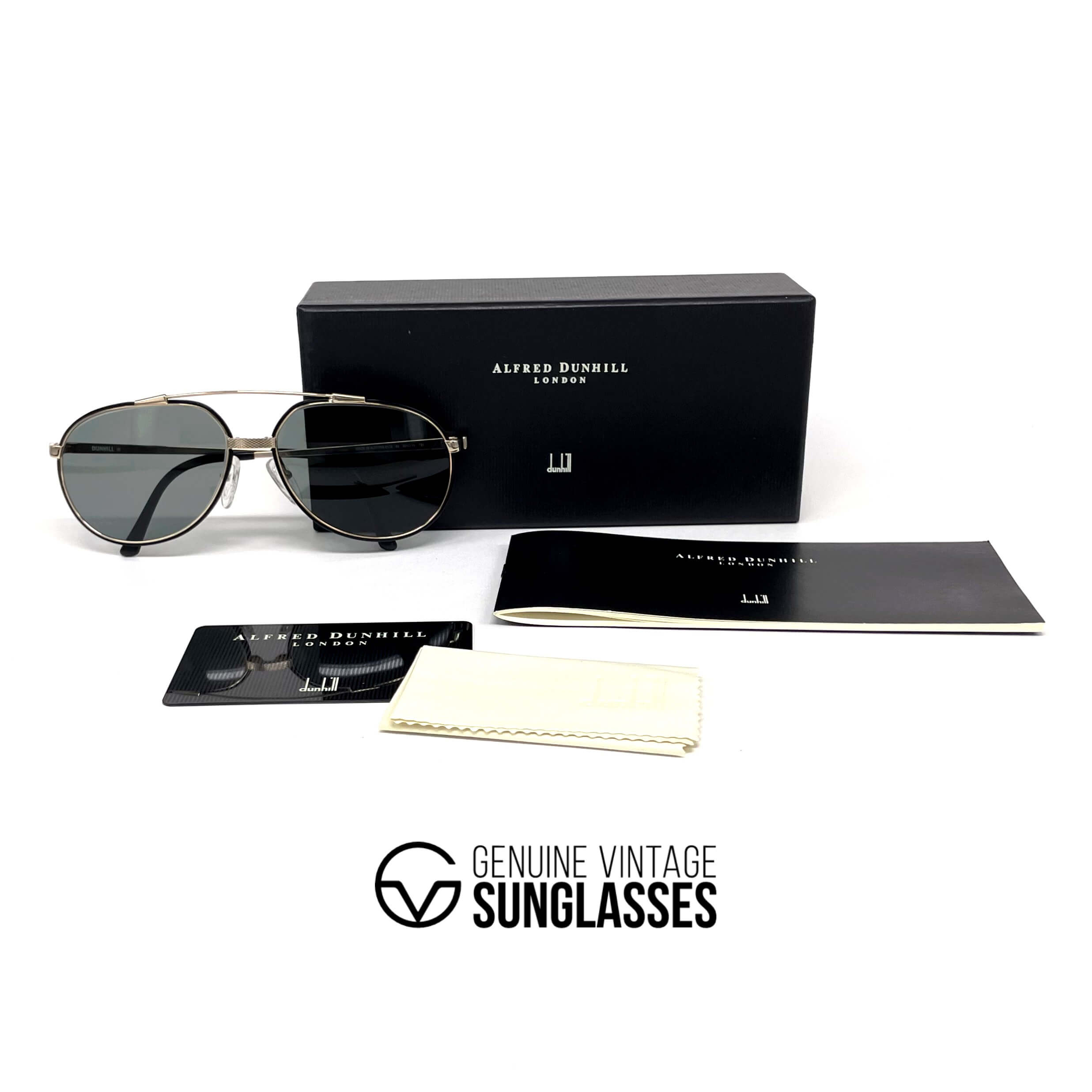 Vintage DUNHILL 6174 gold plated rhodanized aviator sunglasses
