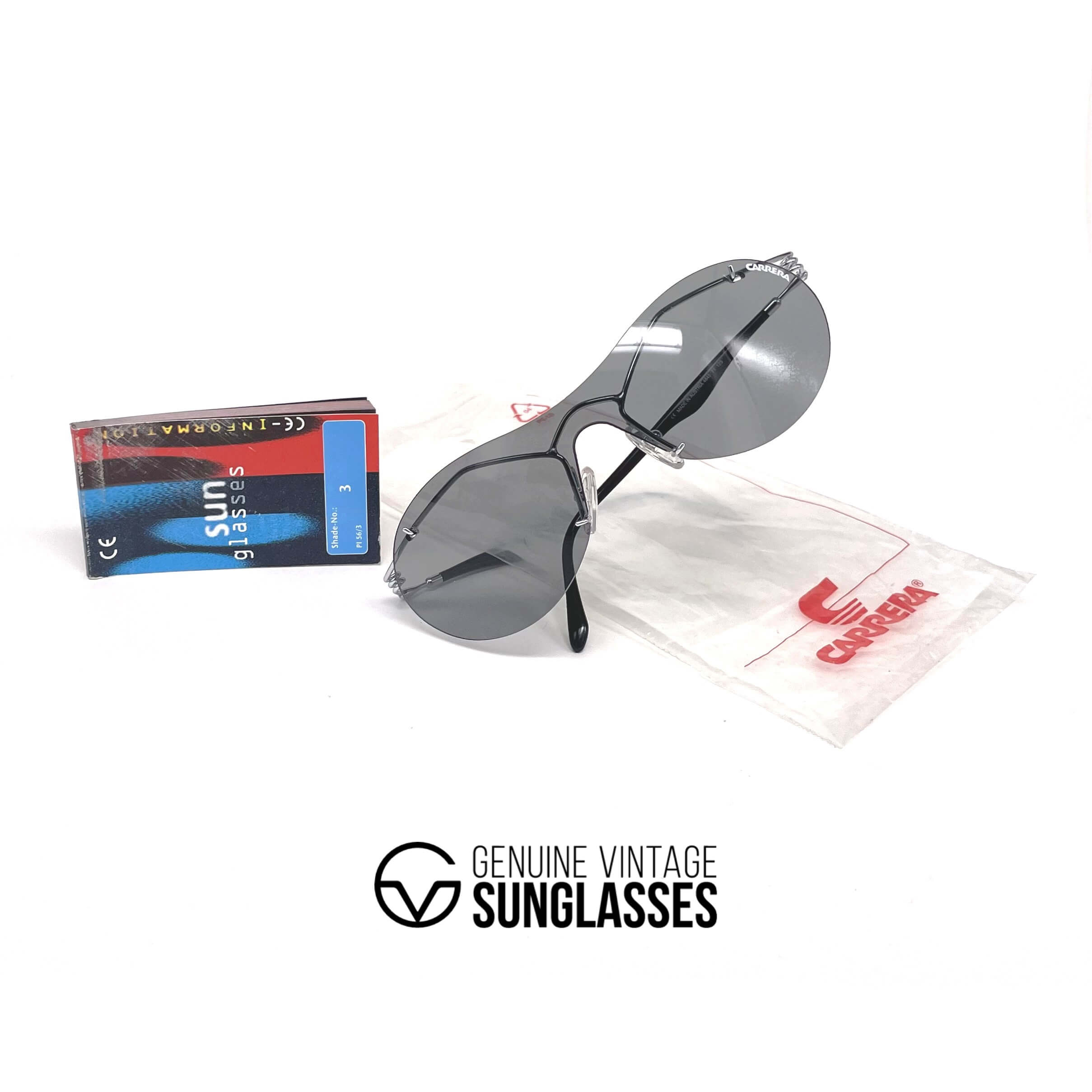 Vintage CARRERA 4845 rare 1970s rimless sports sunglasses