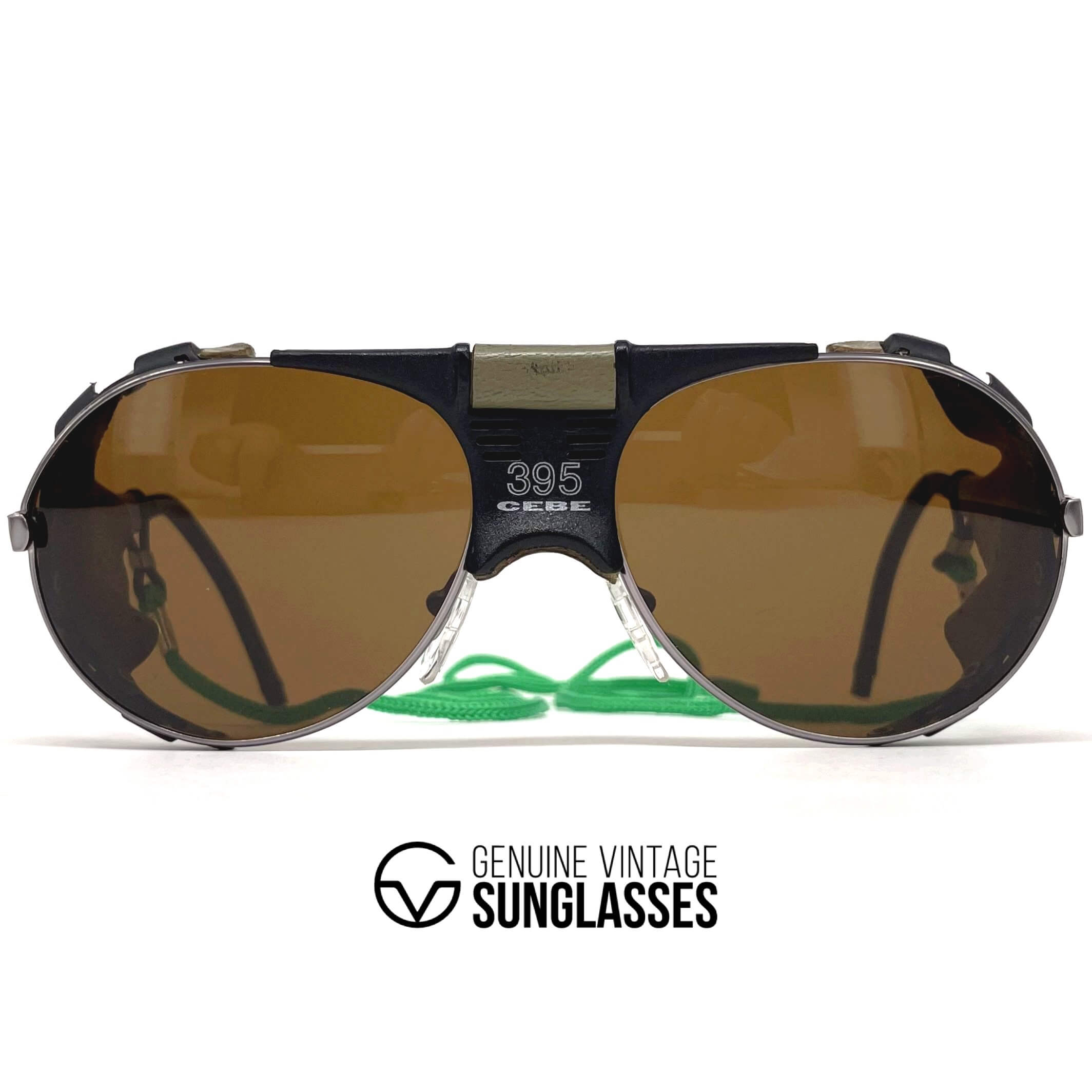 Vintage CEBE 395 Walter Cecchinel rare leather glacier sunglasses