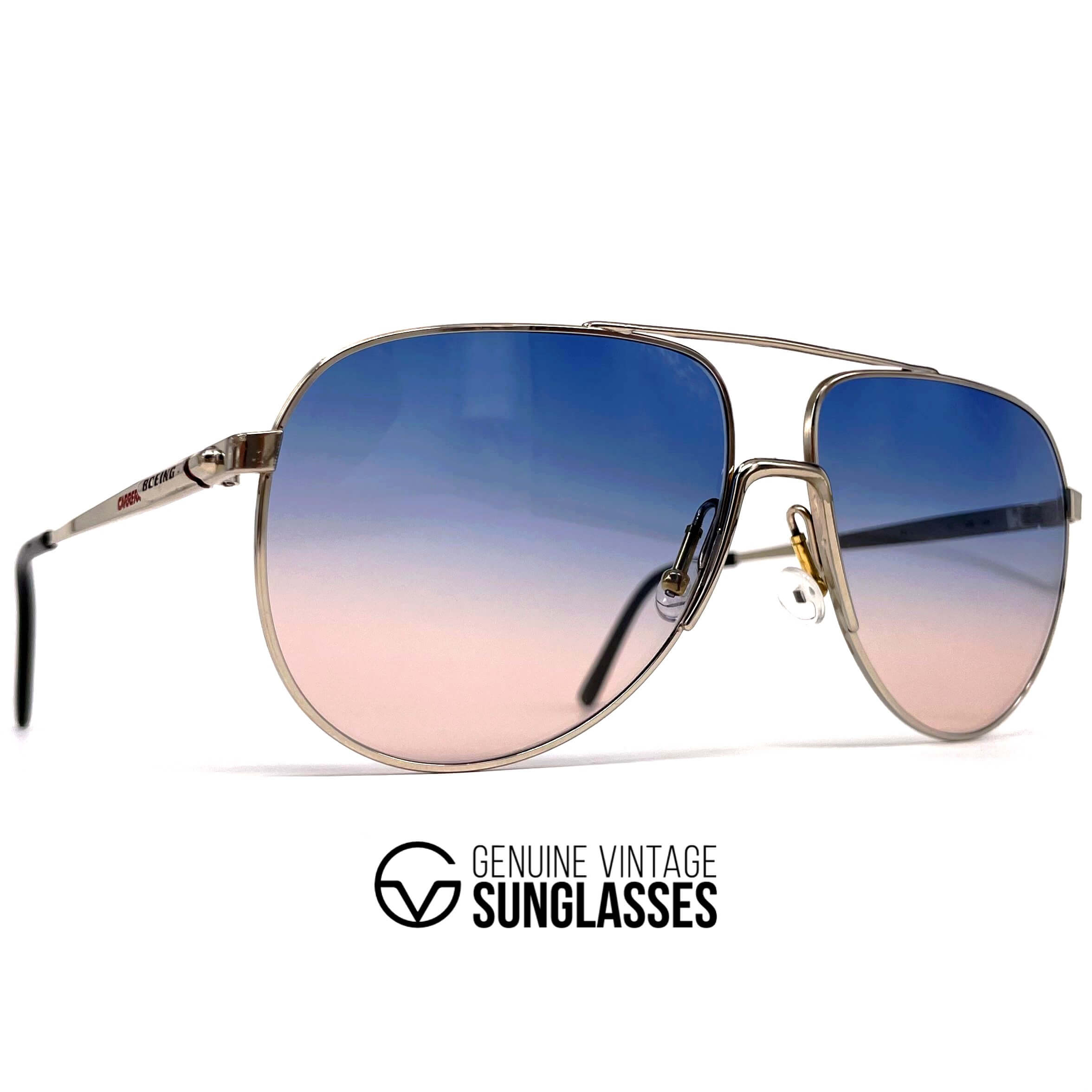 Vintage BOEING by CARRERA 5730 rare gold aviator sunglasses