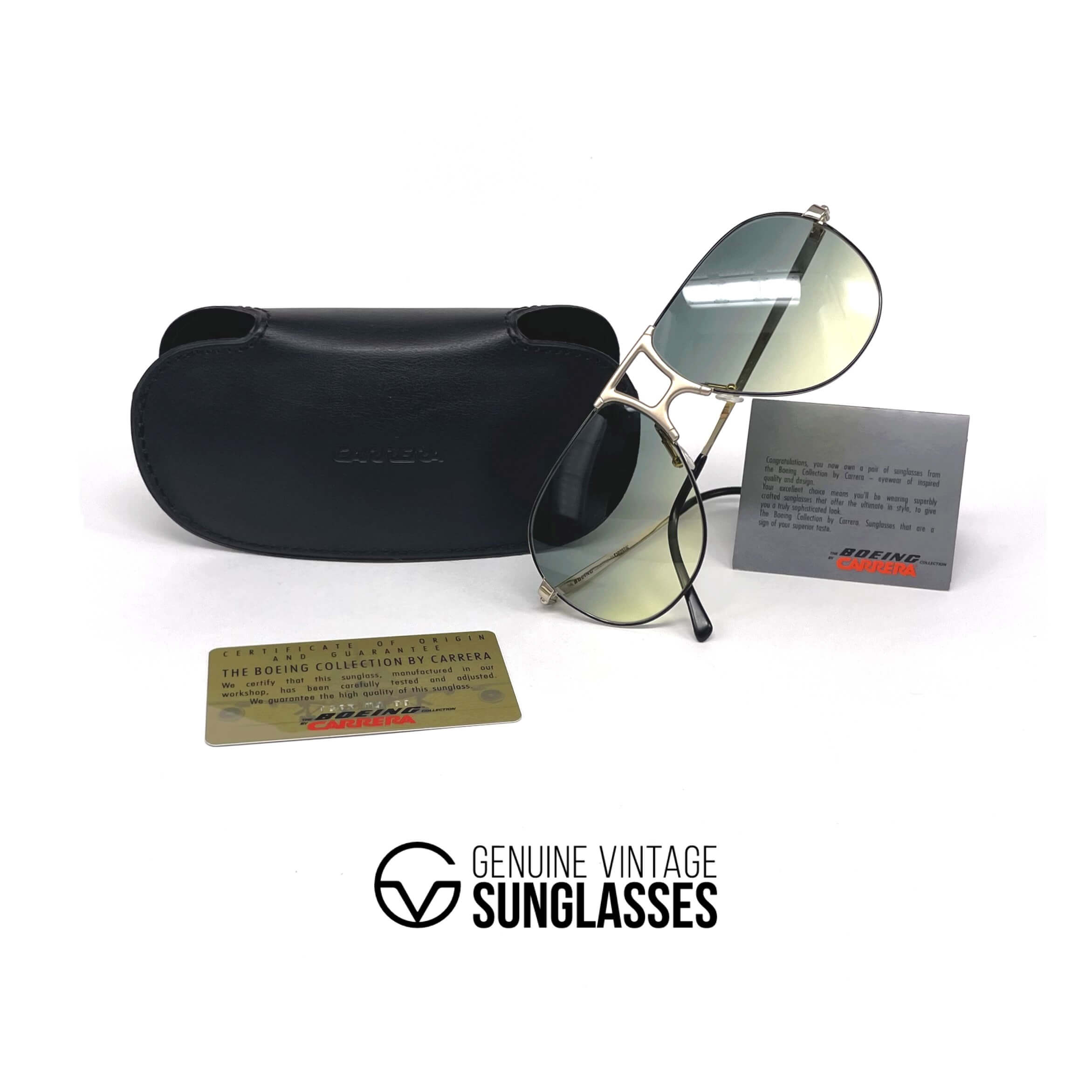 Vintage BOEING by CARRERA 5731 gold aviator sunglasses