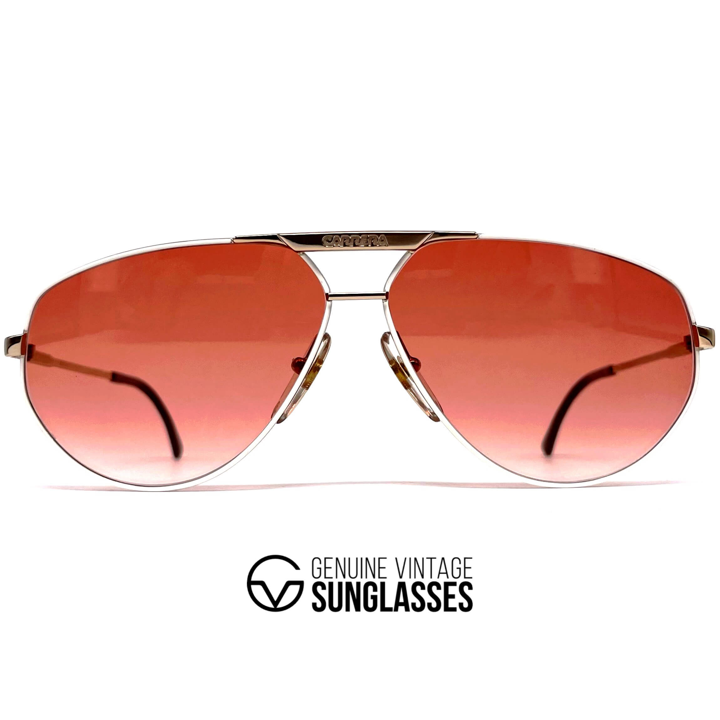 Vintage CARRERA 5322 gold red aviator sunglasses