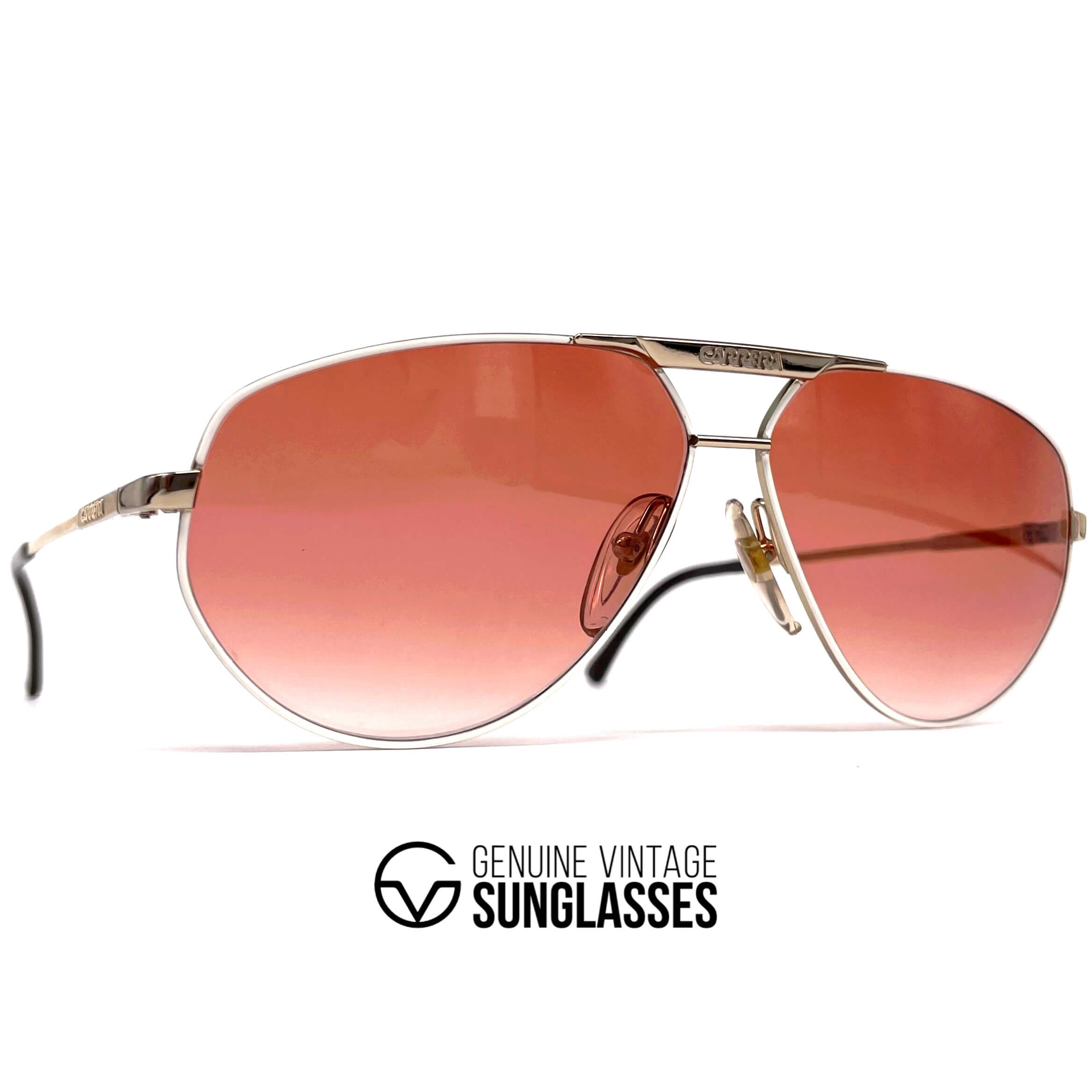 Vintage CARRERA 5322 gold red aviator sunglasses