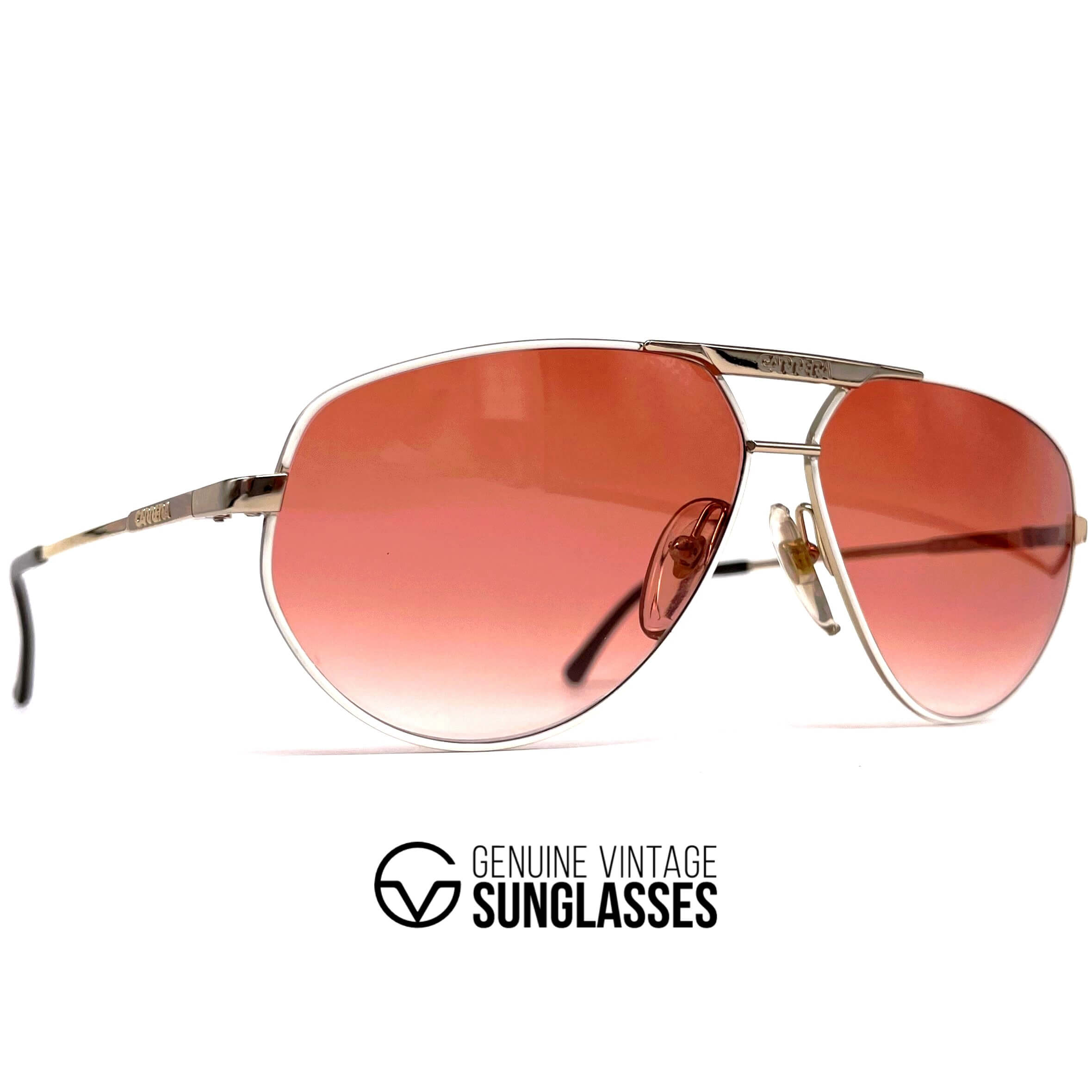 Vintage CARRERA 5322 gold red aviator sunglasses