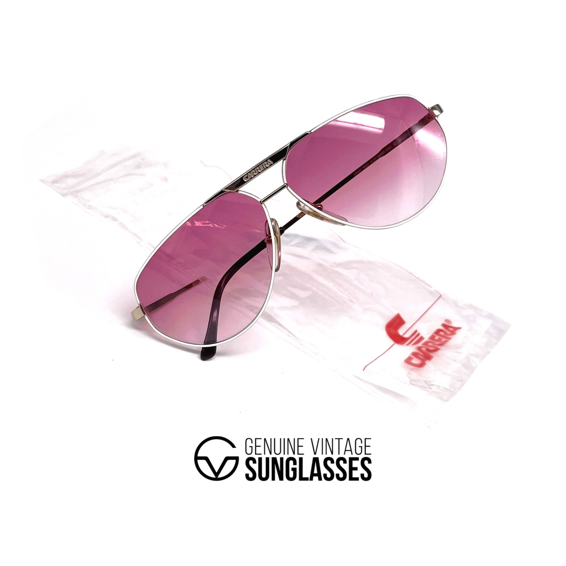 Vintage CARRERA 5322 gold pink aviator sunglasses
