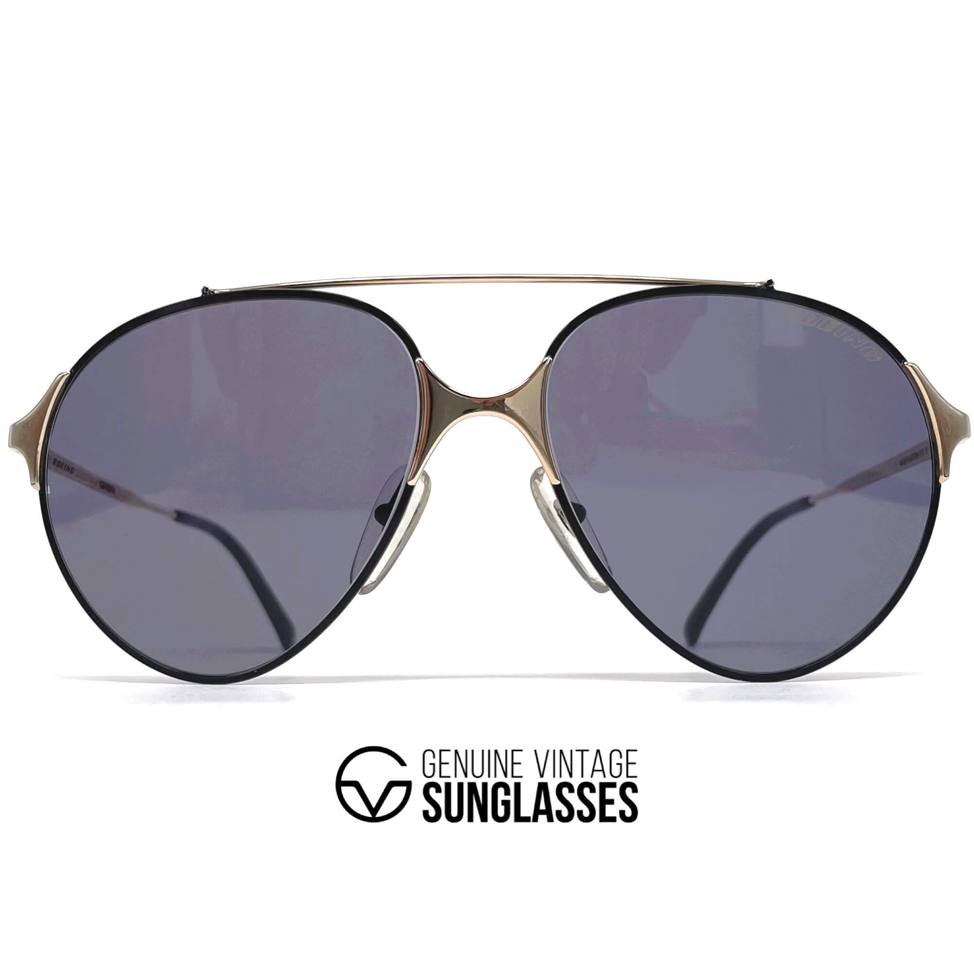 Vintage BOEING by CARRERA 5710 black & gold pilot sunglasses
