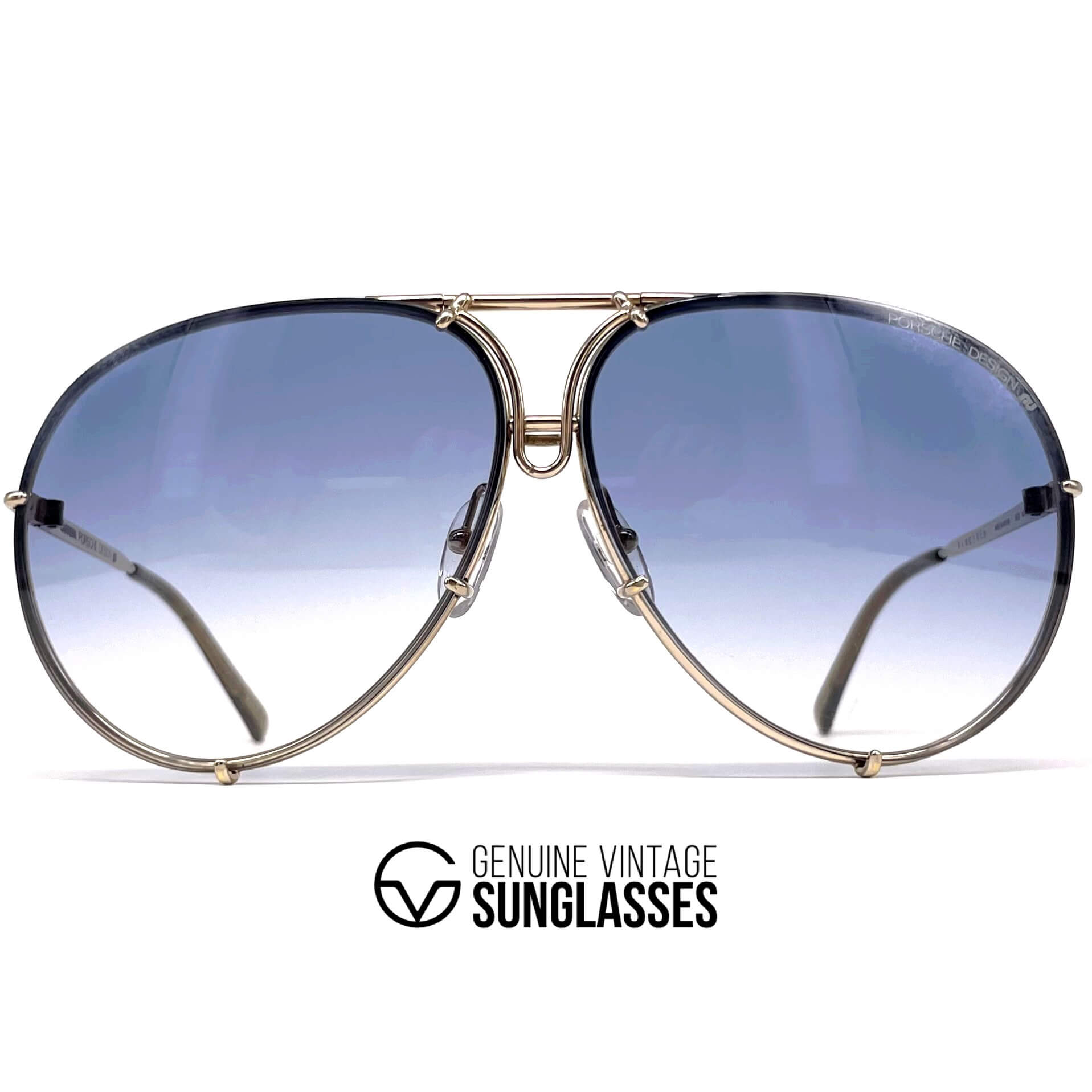 Vintage PORSCHE DESIGN by CARRERA 5623 gold blue celebrity sunglasses