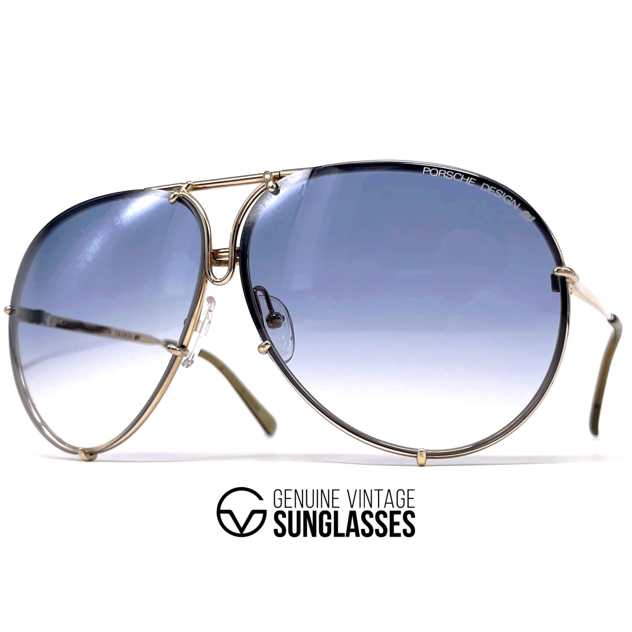 Vintage PORSCHE DESIGN by CARRERA 5623 gold blue celebrity sunglasses