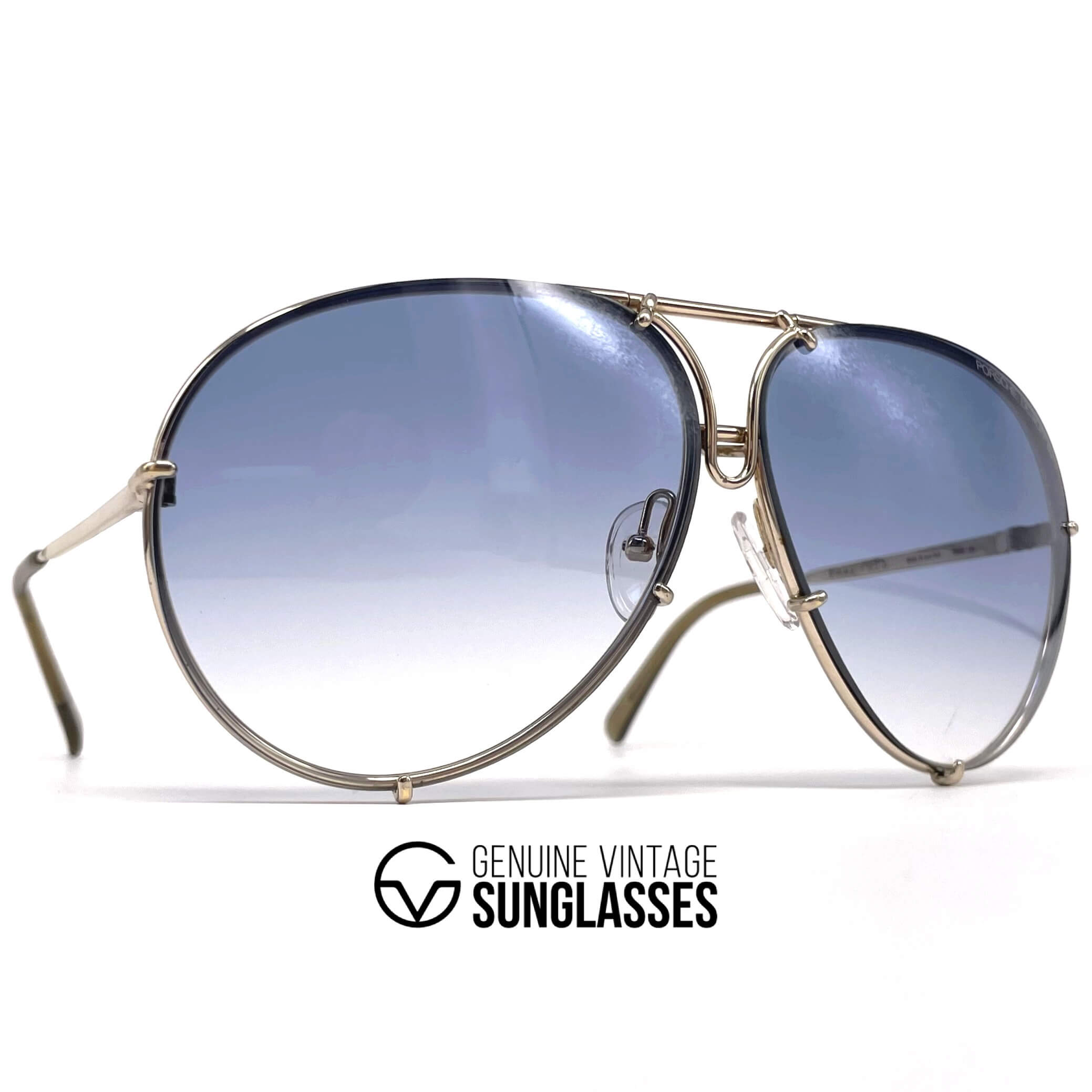 Vintage PORSCHE DESIGN by CARRERA 5623 gold blue celebrity sunglasses