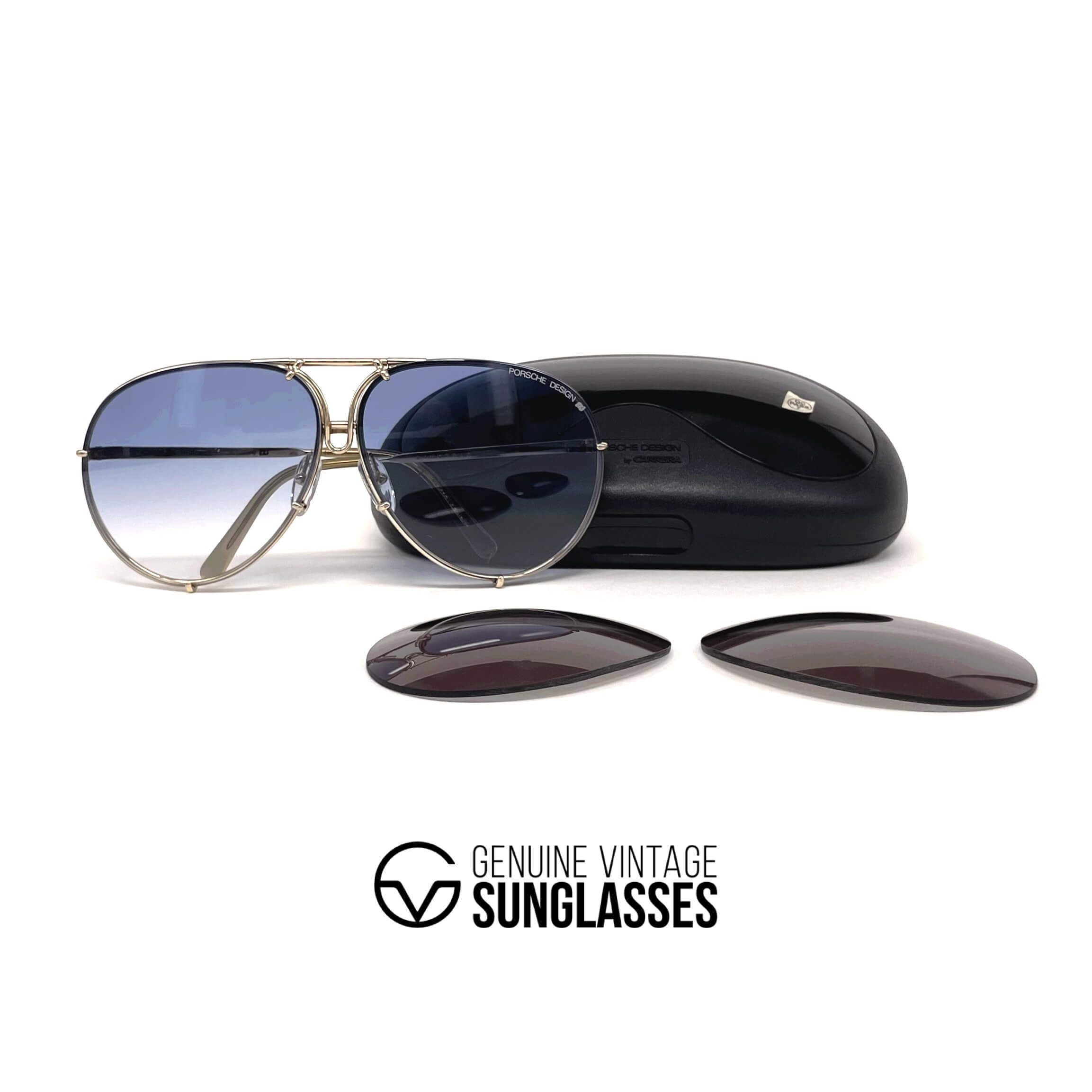 Vintage PORSCHE DESIGN by CARRERA 5623 gold blue celebrity sunglasses