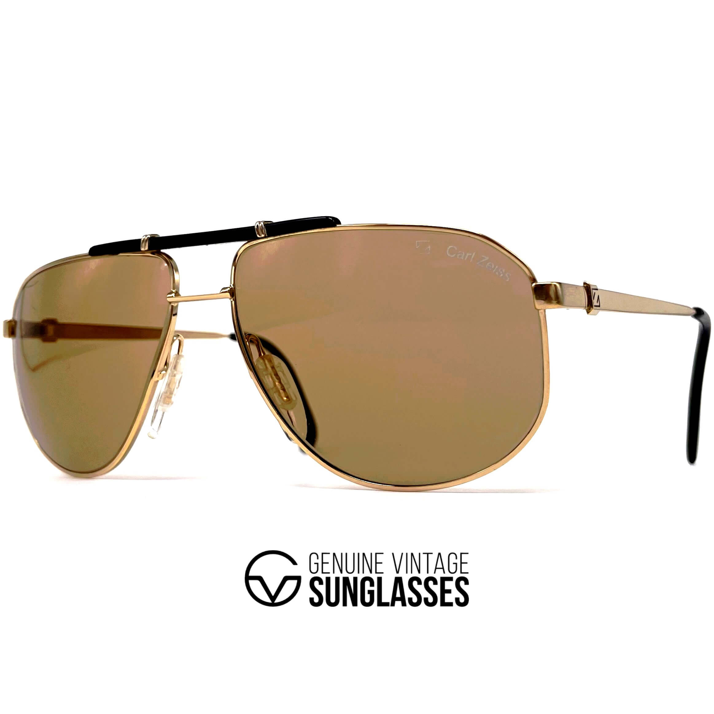 Vintage ZEISS 9292 gold mineral aviator XXL sunglasses