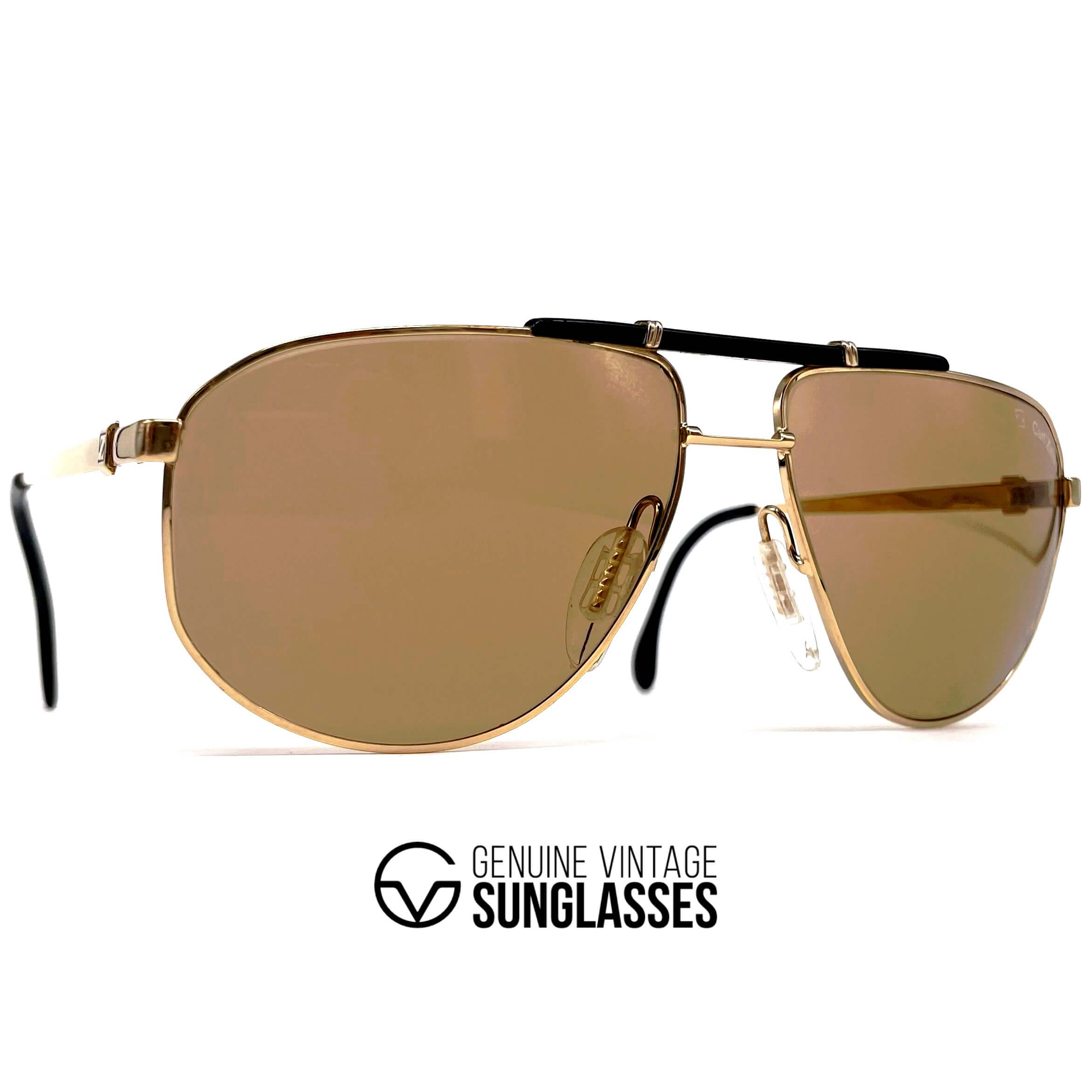 Vintage ZEISS 9292 gold mineral aviator XXL sunglasses