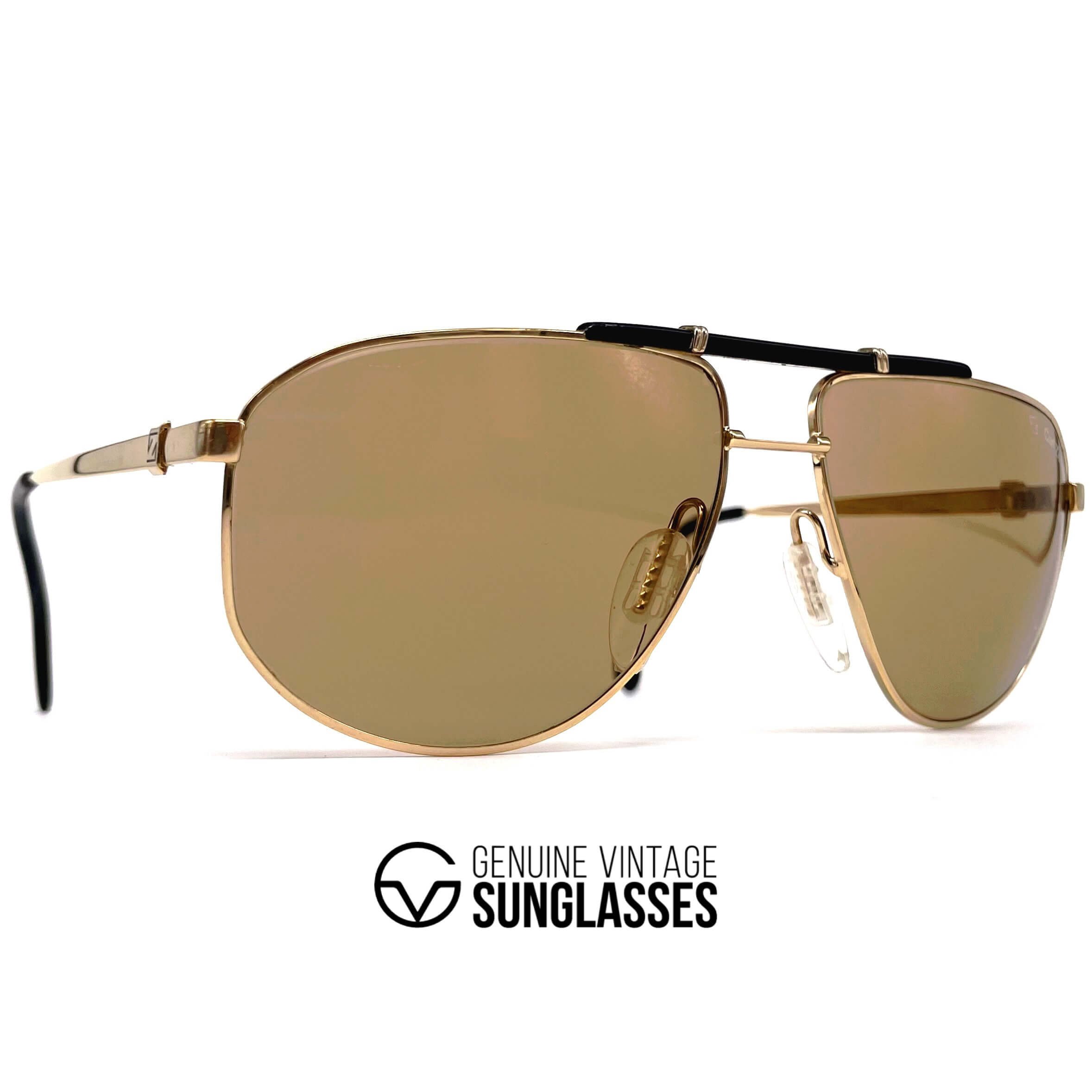 Vintage ZEISS 9292 gold mineral aviator XXL sunglasses