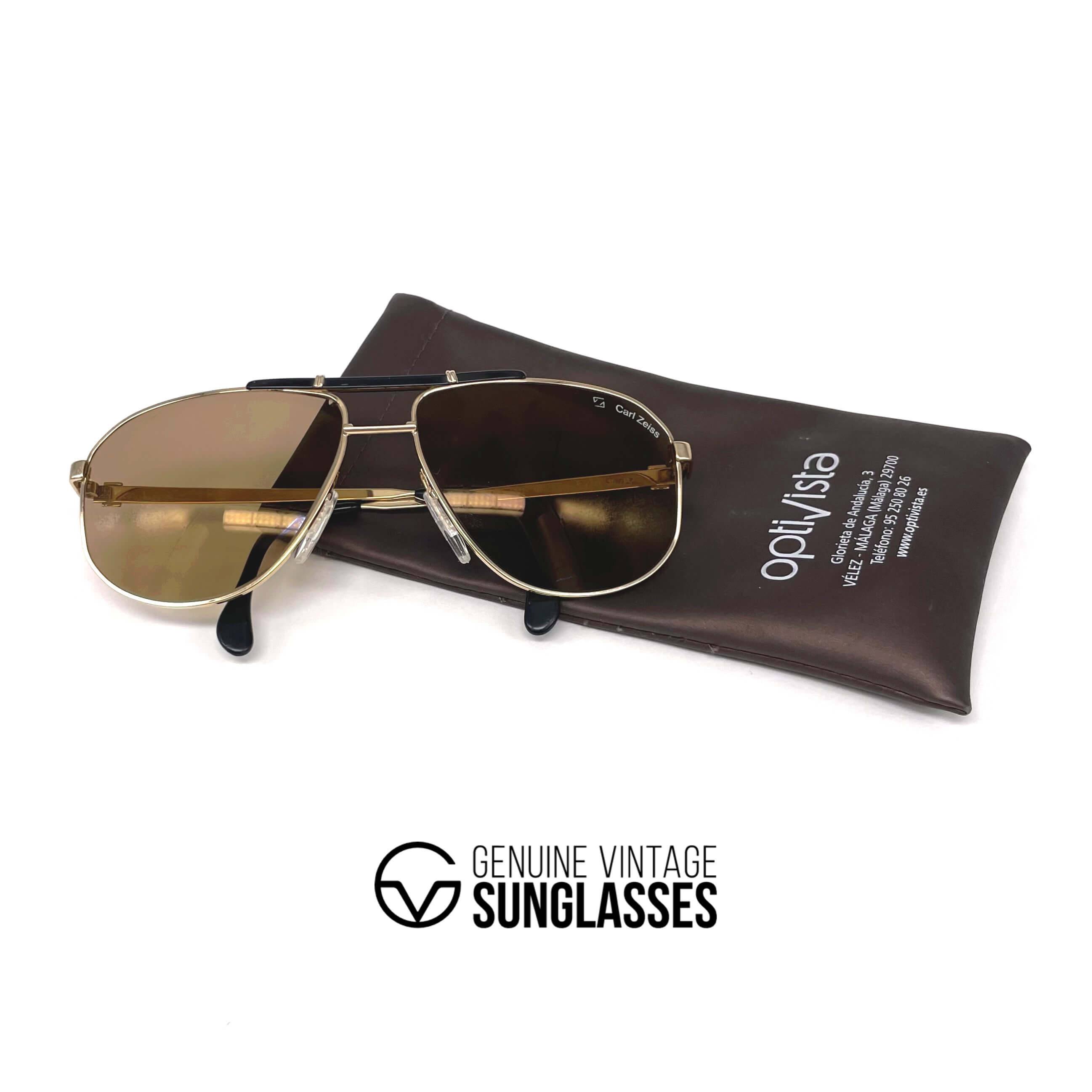 Vintage ZEISS 9292 gold mineral aviator XXL sunglasses