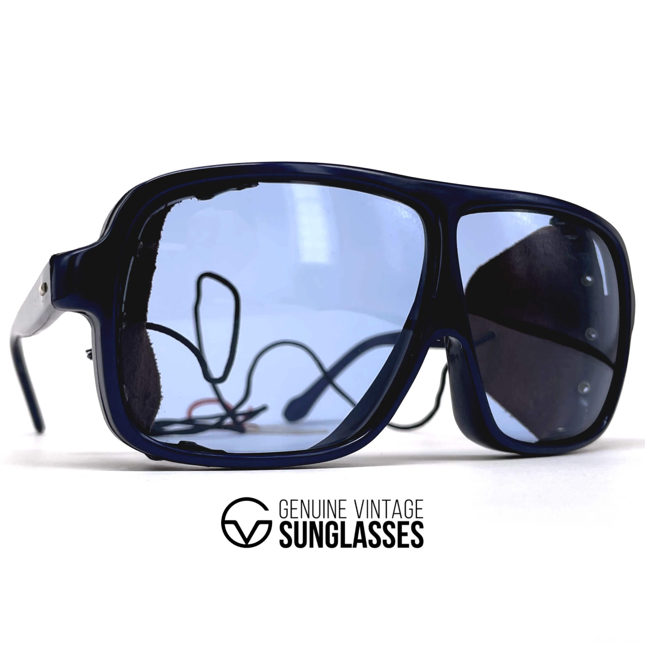 Vintage VUARNET POUILLOUX 600 Skivitt blue glacier sports sunglasses