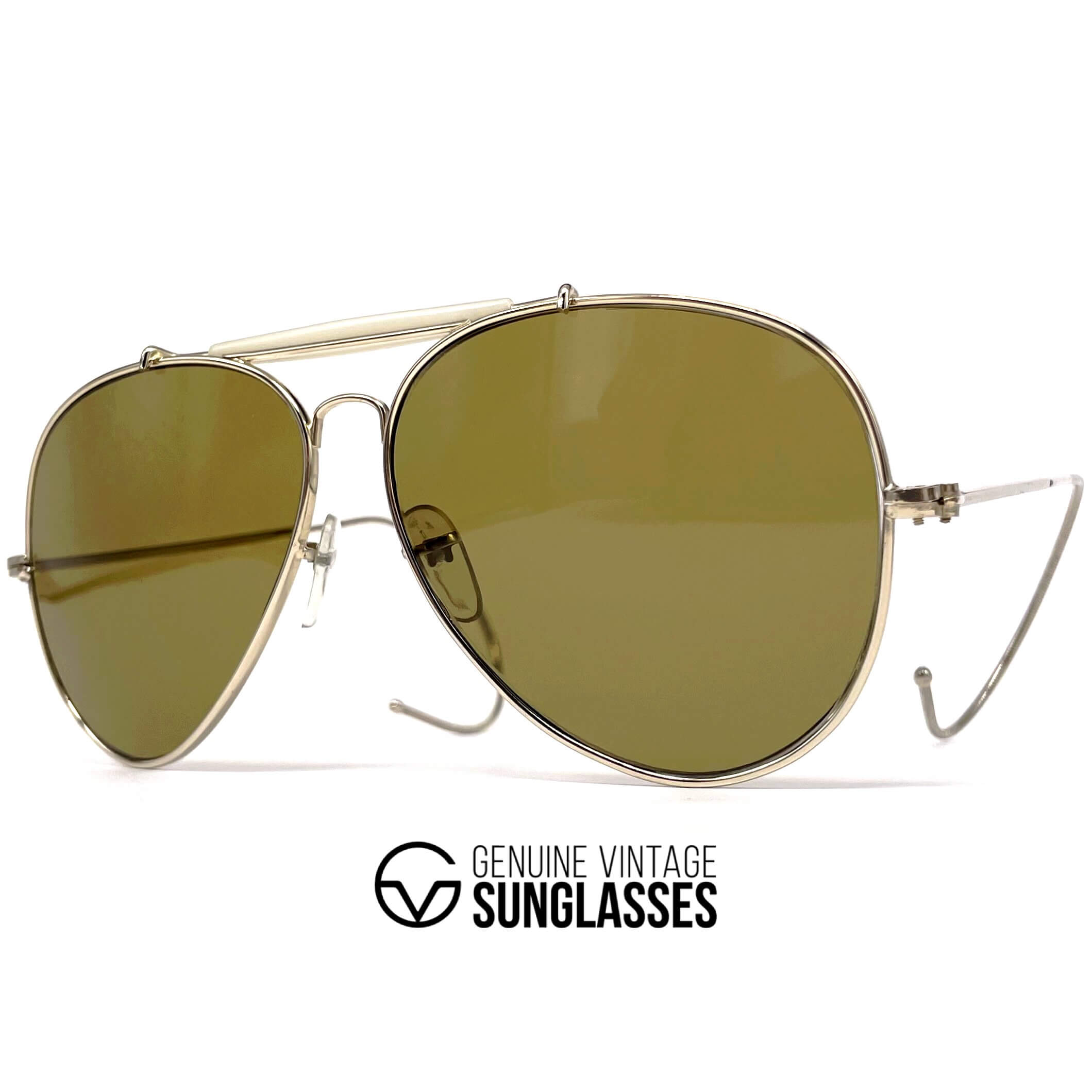 Vintage VUARNET POUILLOUX 5218 Sport gold aviator sunglasses