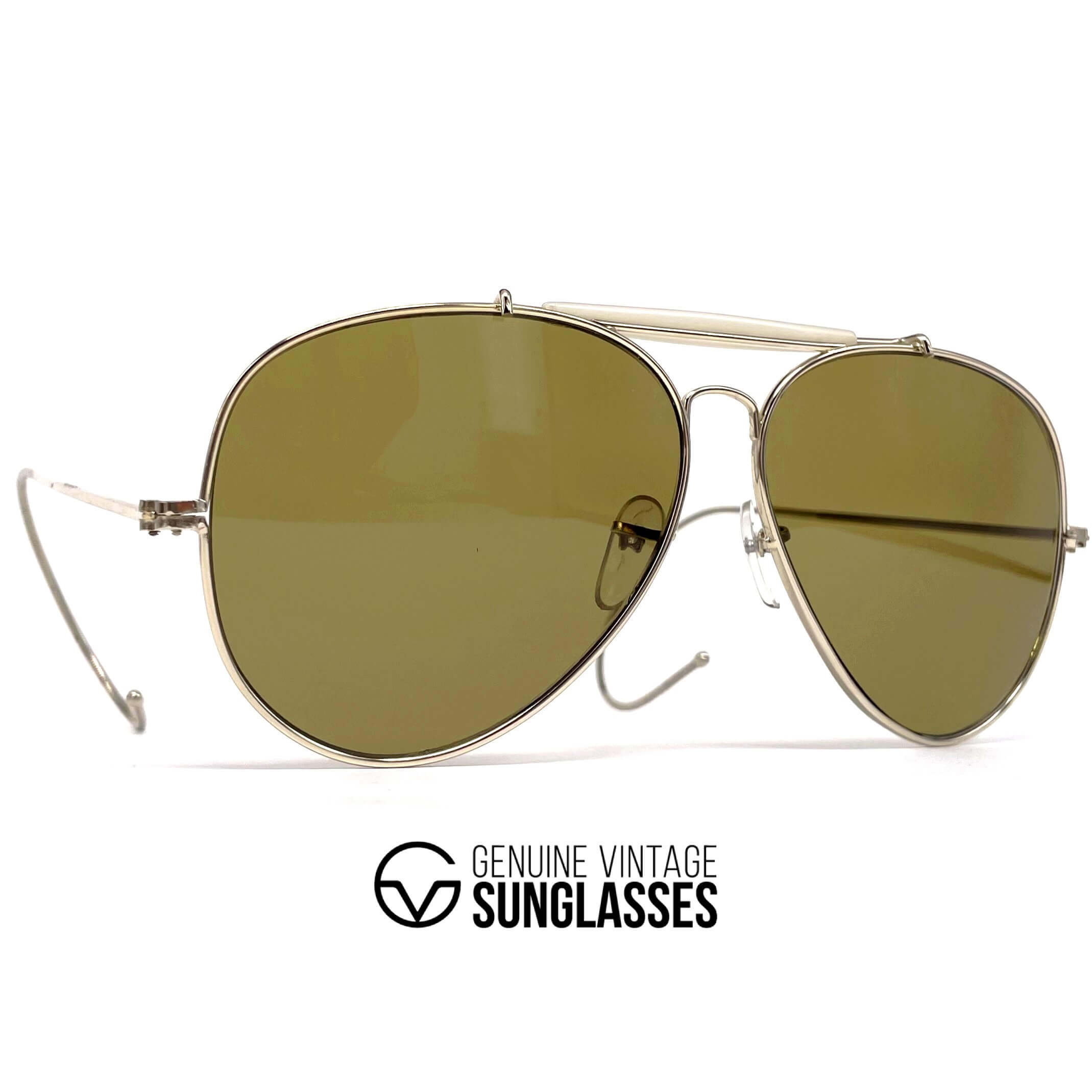 Vintage VUARNET POUILLOUX 5218 Sport gold aviator sunglasses