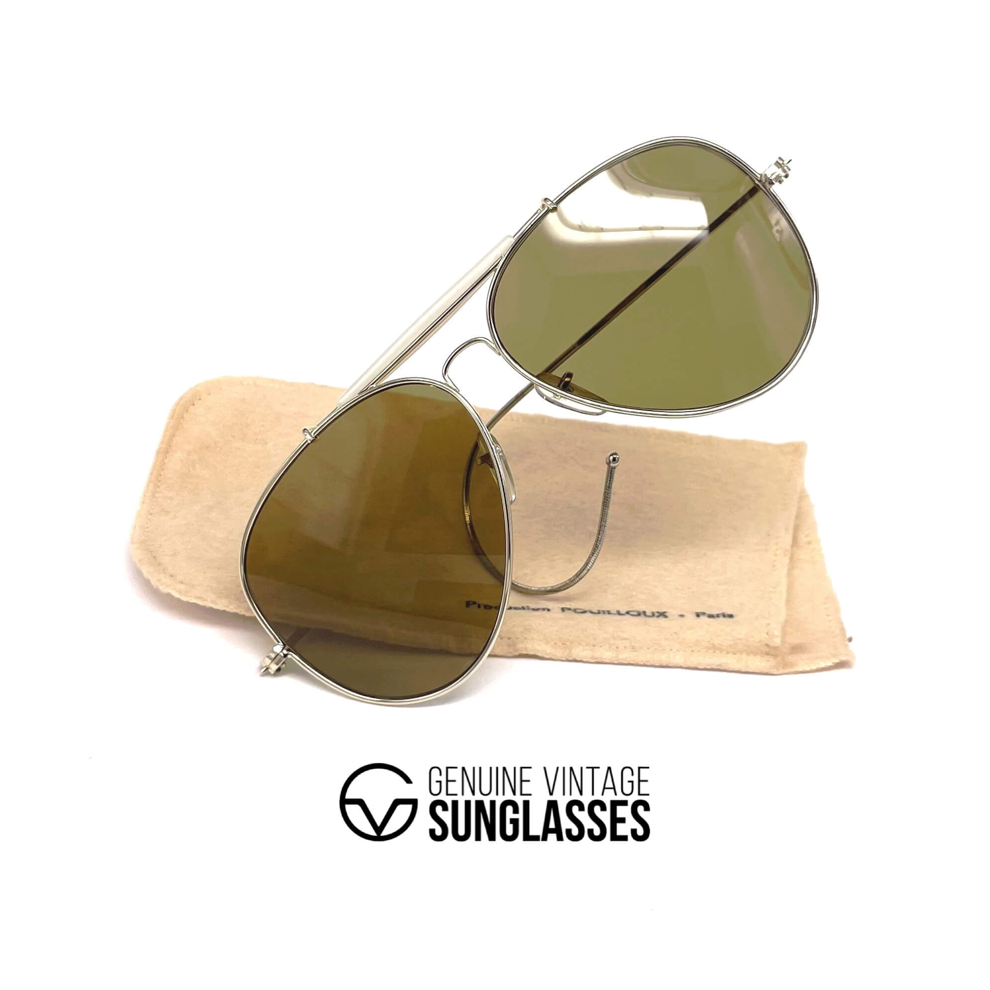 Vintage VUARNET POUILLOUX 5218 Sport gold aviator sunglasses