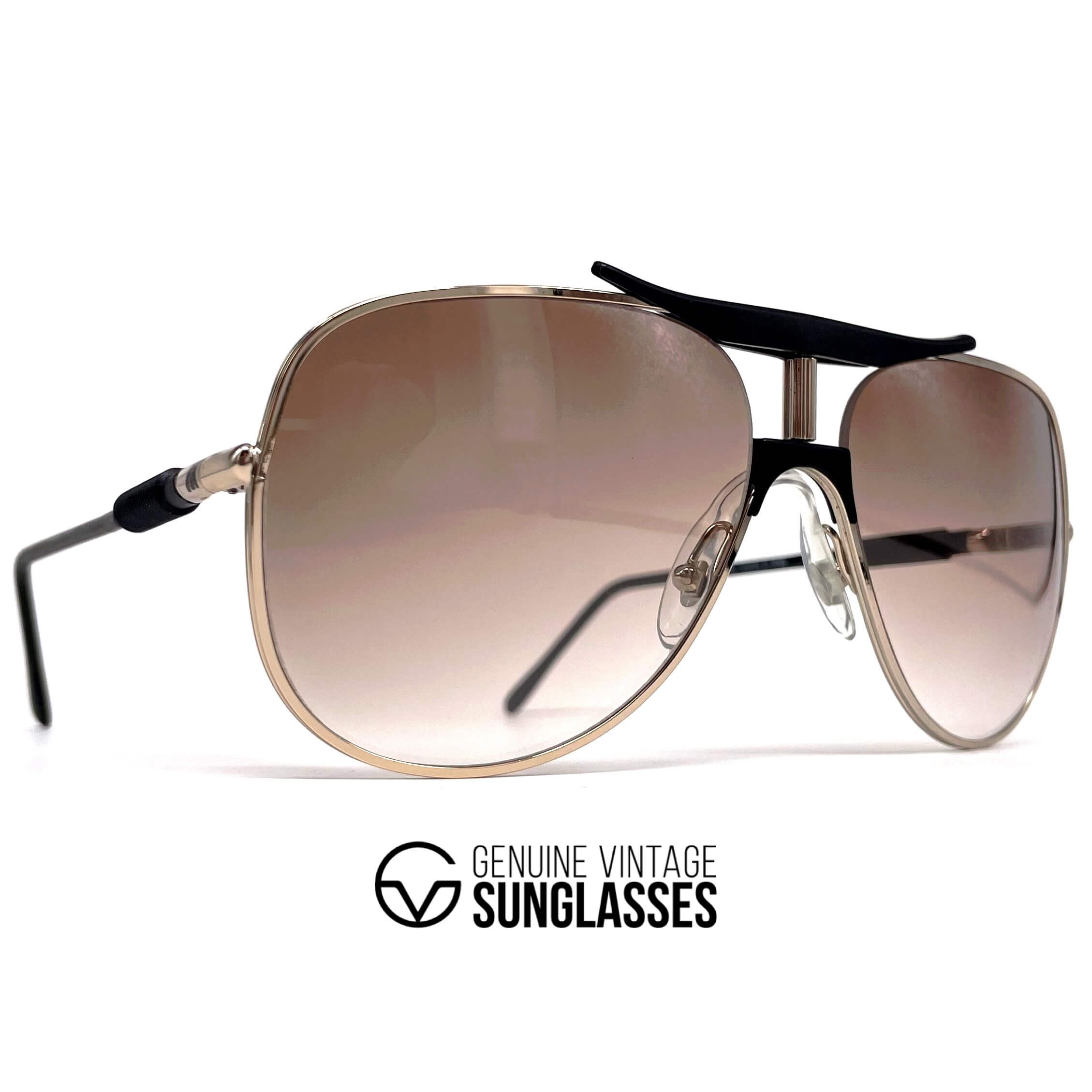 Vintage ALITALIA Professional 560 gold aviator sunglasses