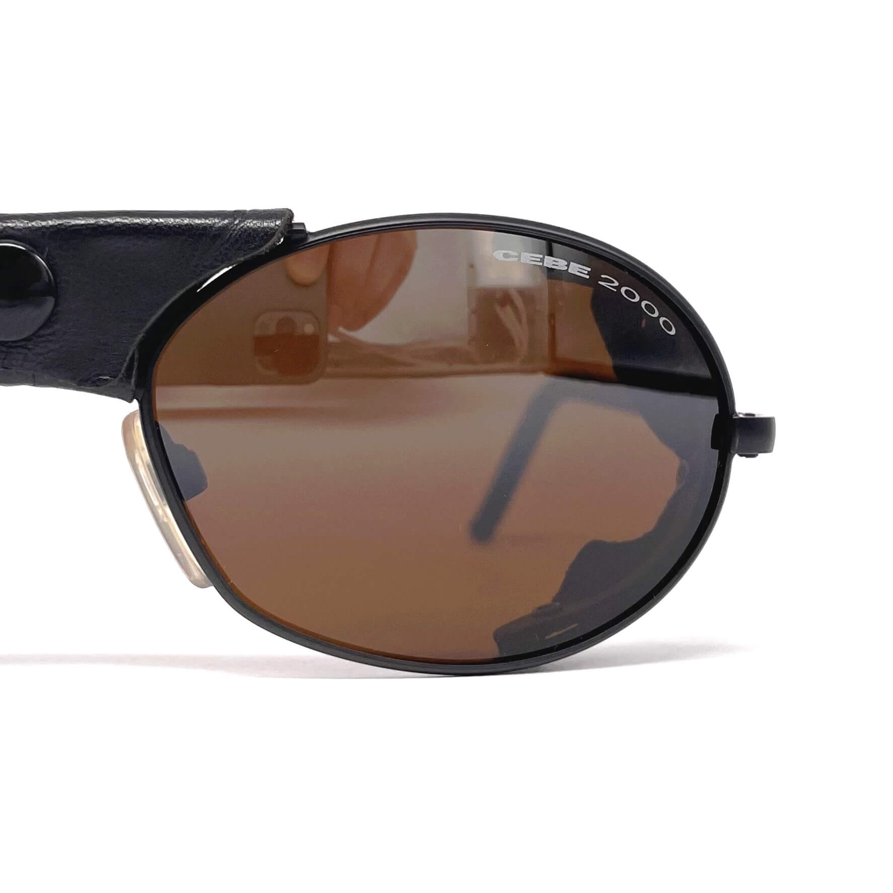 Vintage CEBE 2000 black leather glacier sports sunglasses