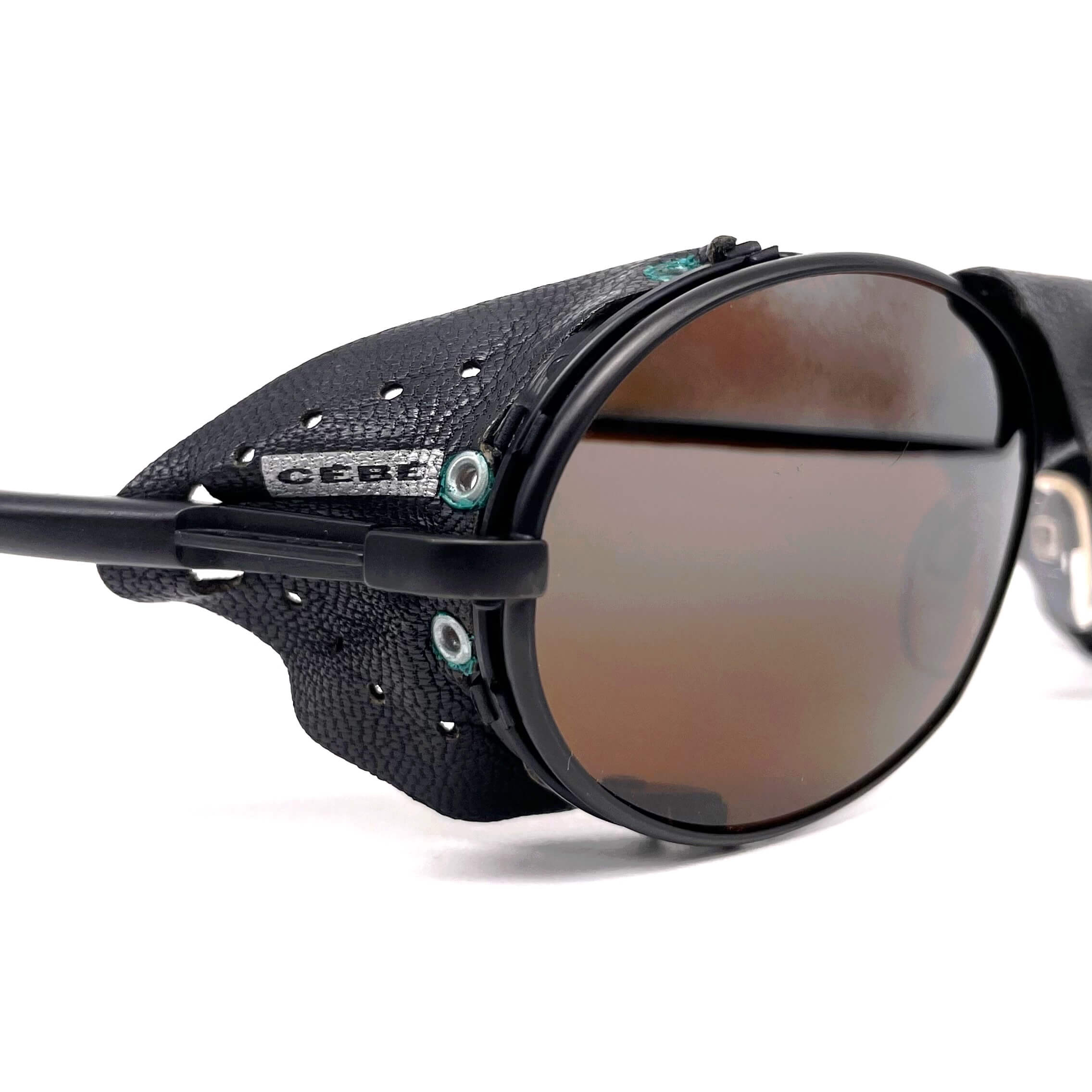 Vintage CEBE 2000 black leather glacier sports sunglasses