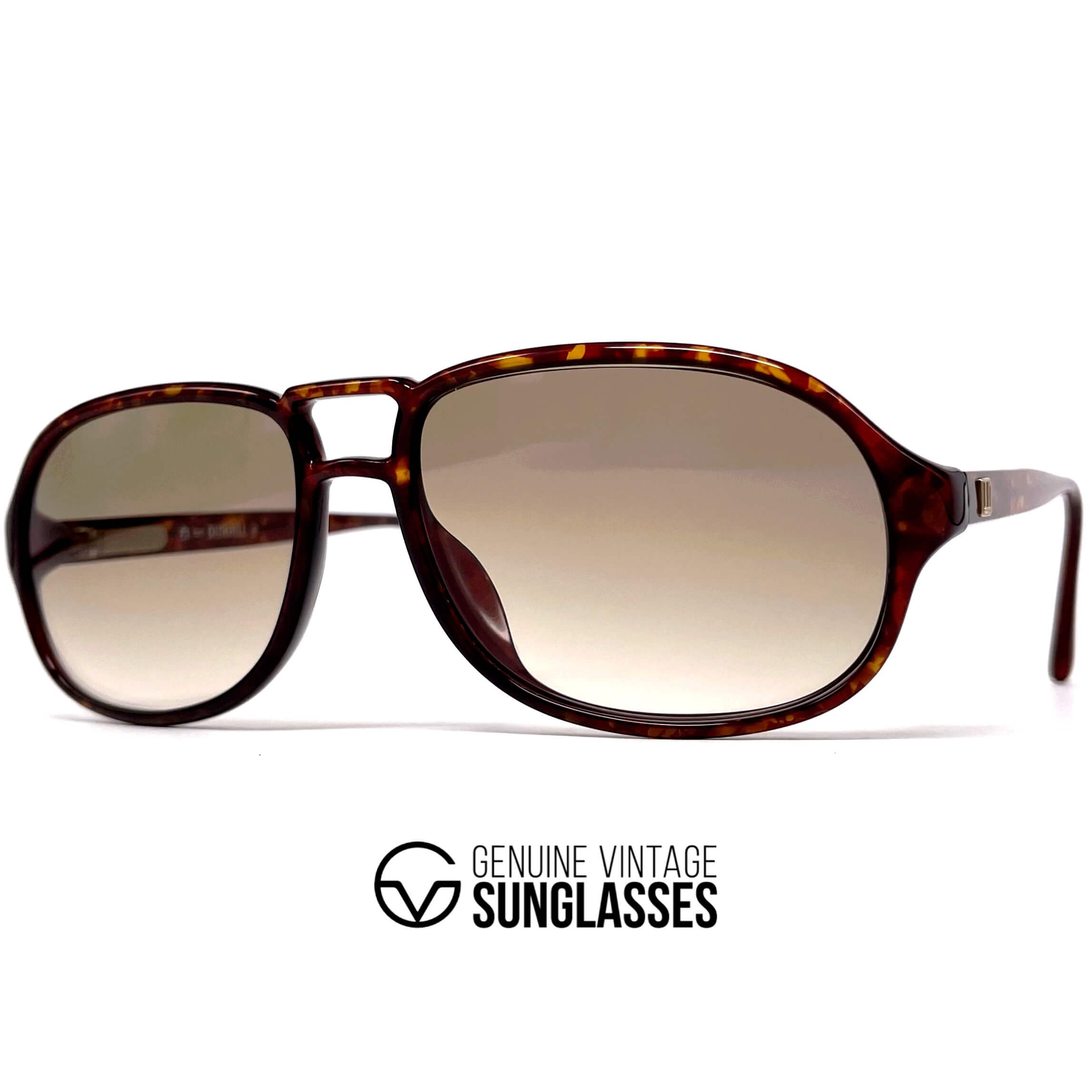 Vintage DUNHILL 6155 rare dark havana aviator sunglasses