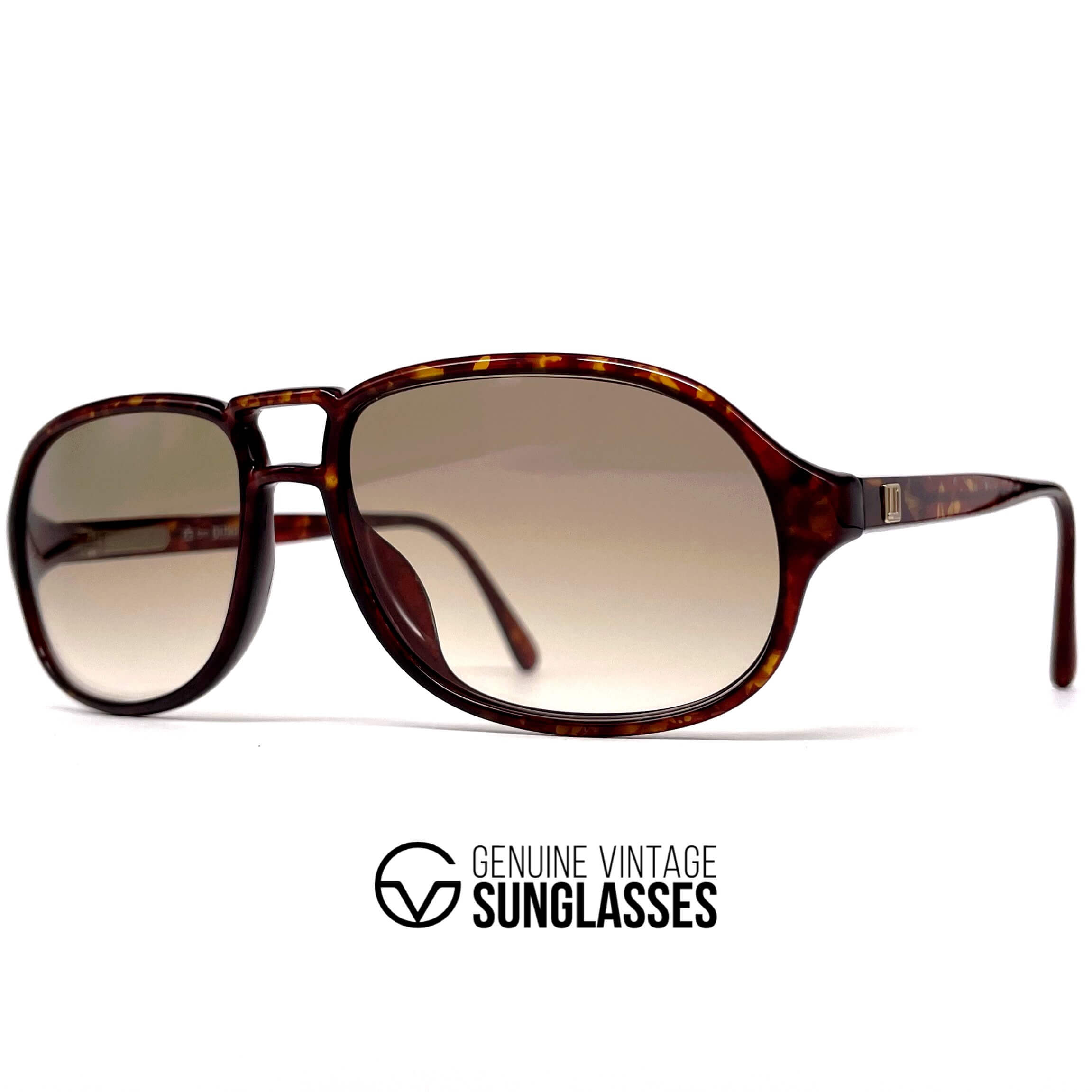 Vintage DUNHILL 6155 rare dark havana aviator sunglasses