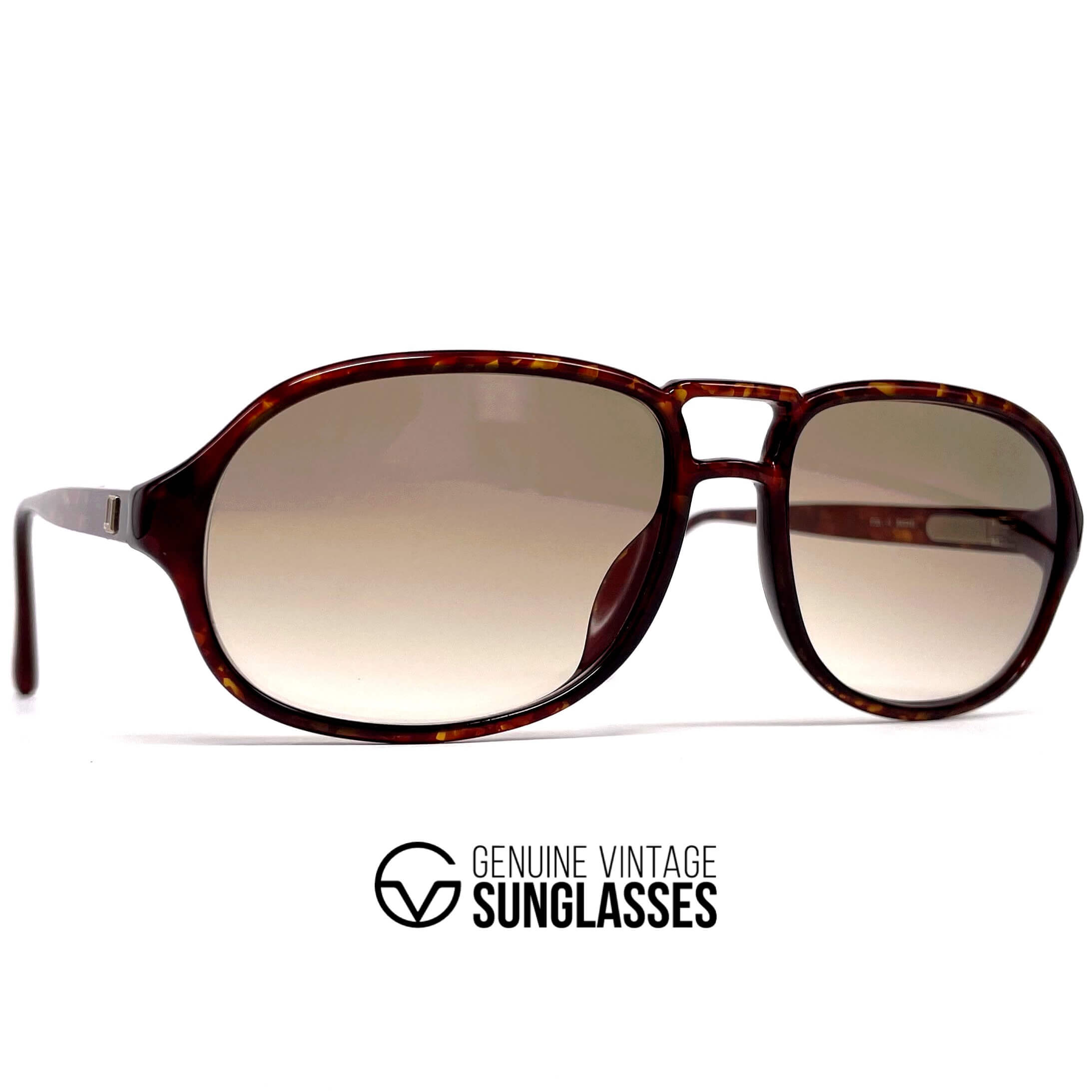 Vintage DUNHILL 6155 rare dark havana aviator sunglasses