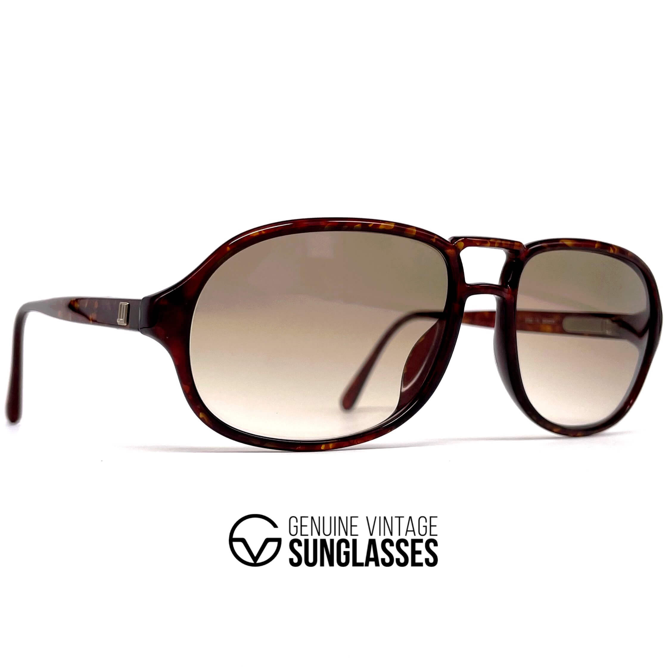 Vintage DUNHILL 6155 rare dark havana aviator sunglasses