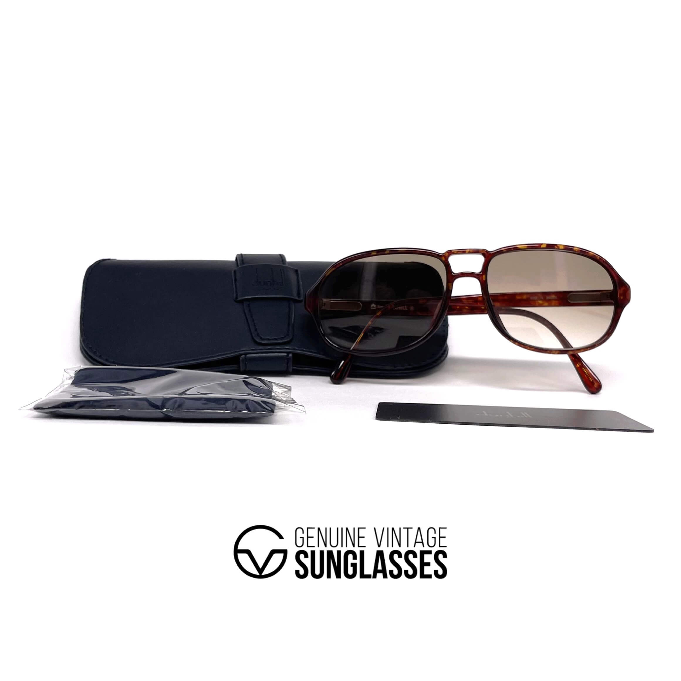 Vintage DUNHILL 6155 rare dark havana aviator sunglasses