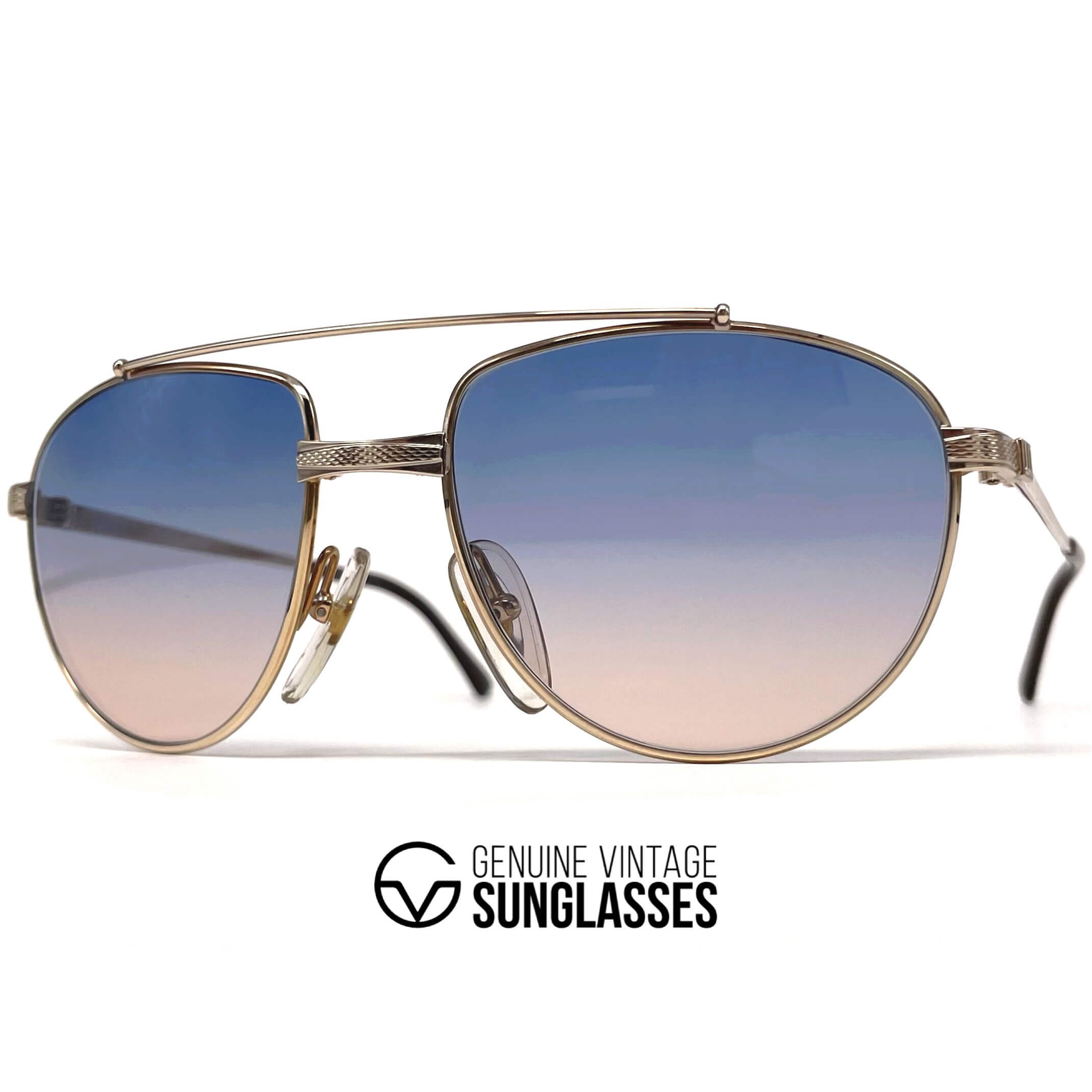 Vintage DUNHILL 6158 gold plated rhodanized aviator sunglasses