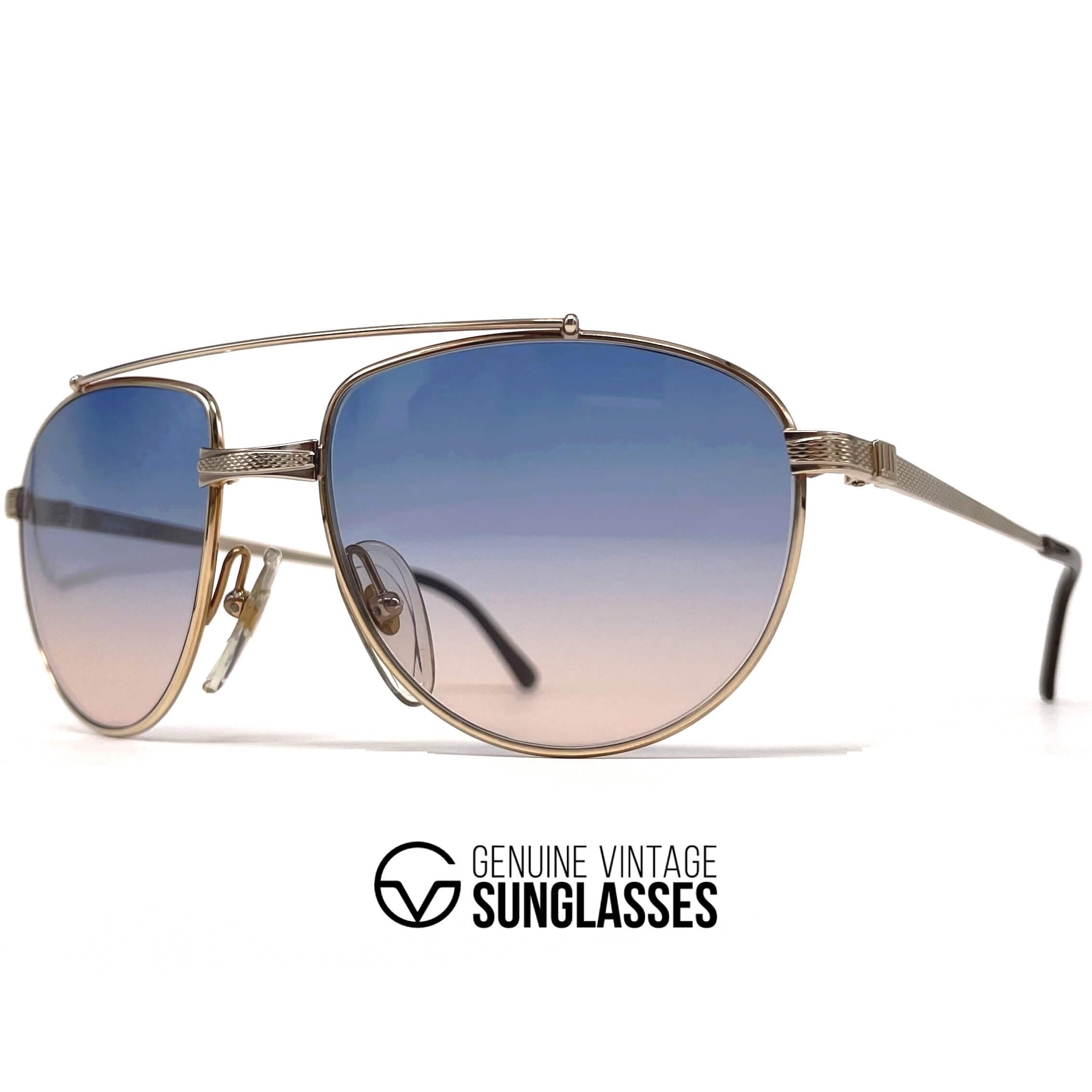 Vintage DUNHILL 6158 gold plated rhodanized aviator sunglasses