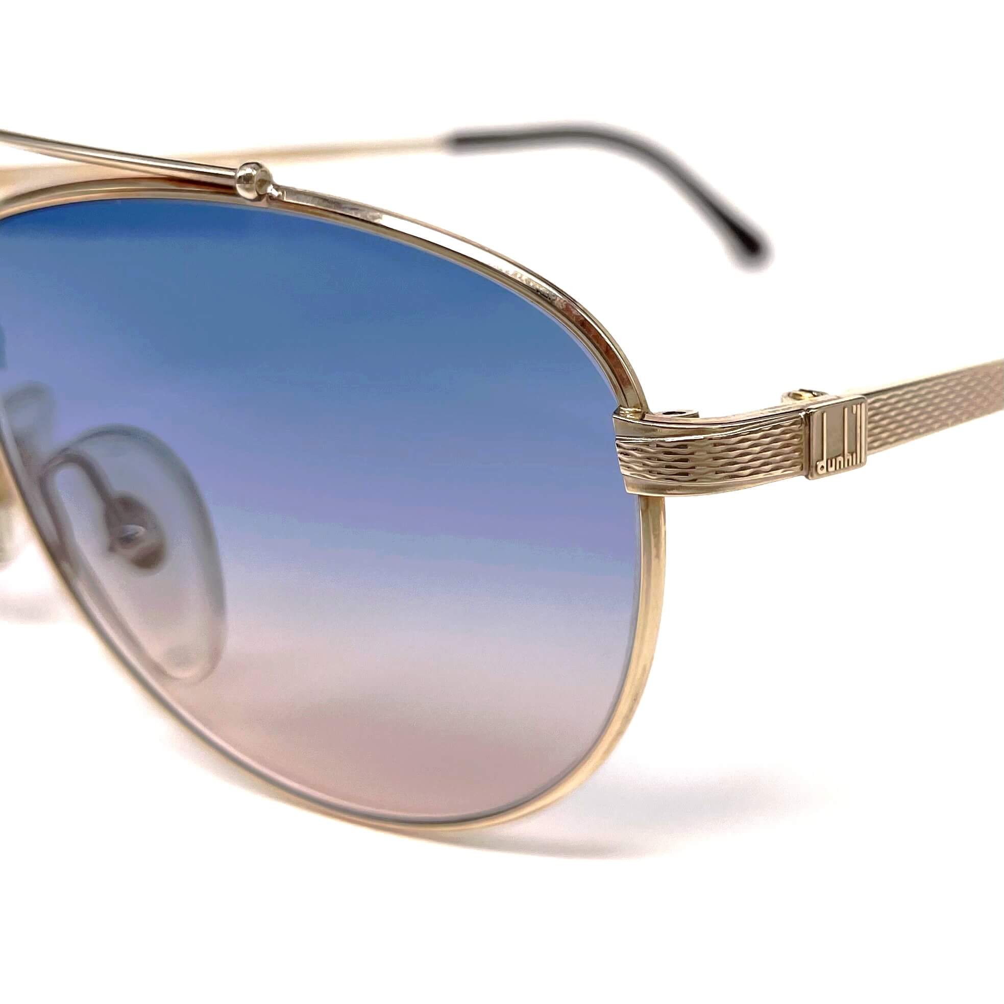 Vintage DUNHILL 6158 gold plated rhodanized aviator sunglasses