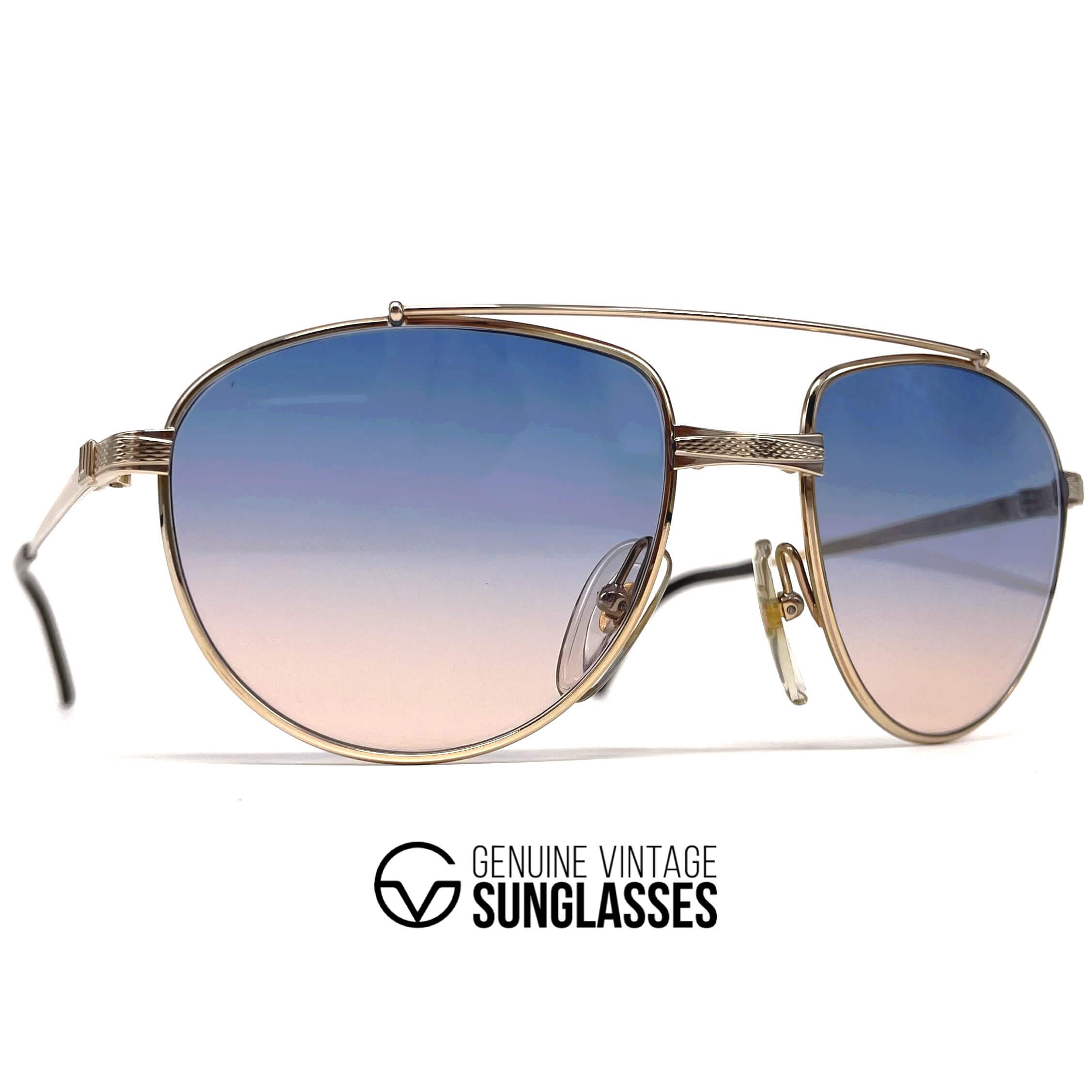 Vintage DUNHILL 6158 gold plated rhodanized aviator sunglasses
