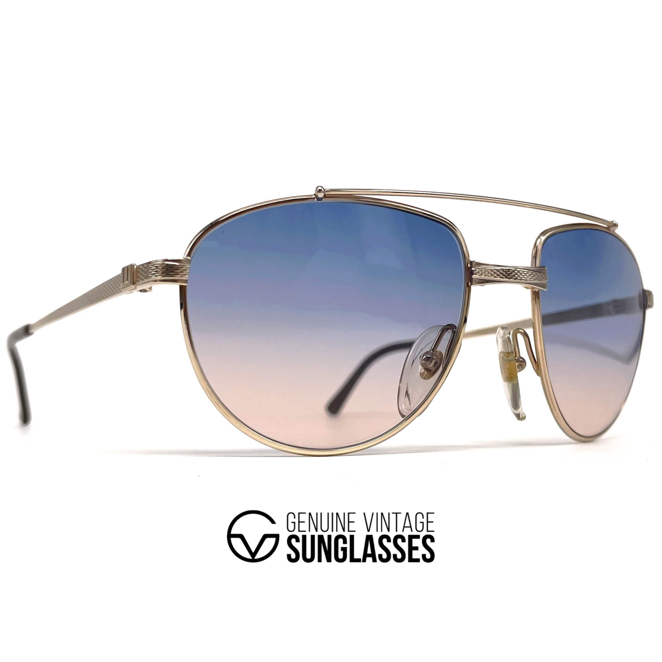 Vintage DUNHILL 6158 gold plated rhodanized aviator sunglasses