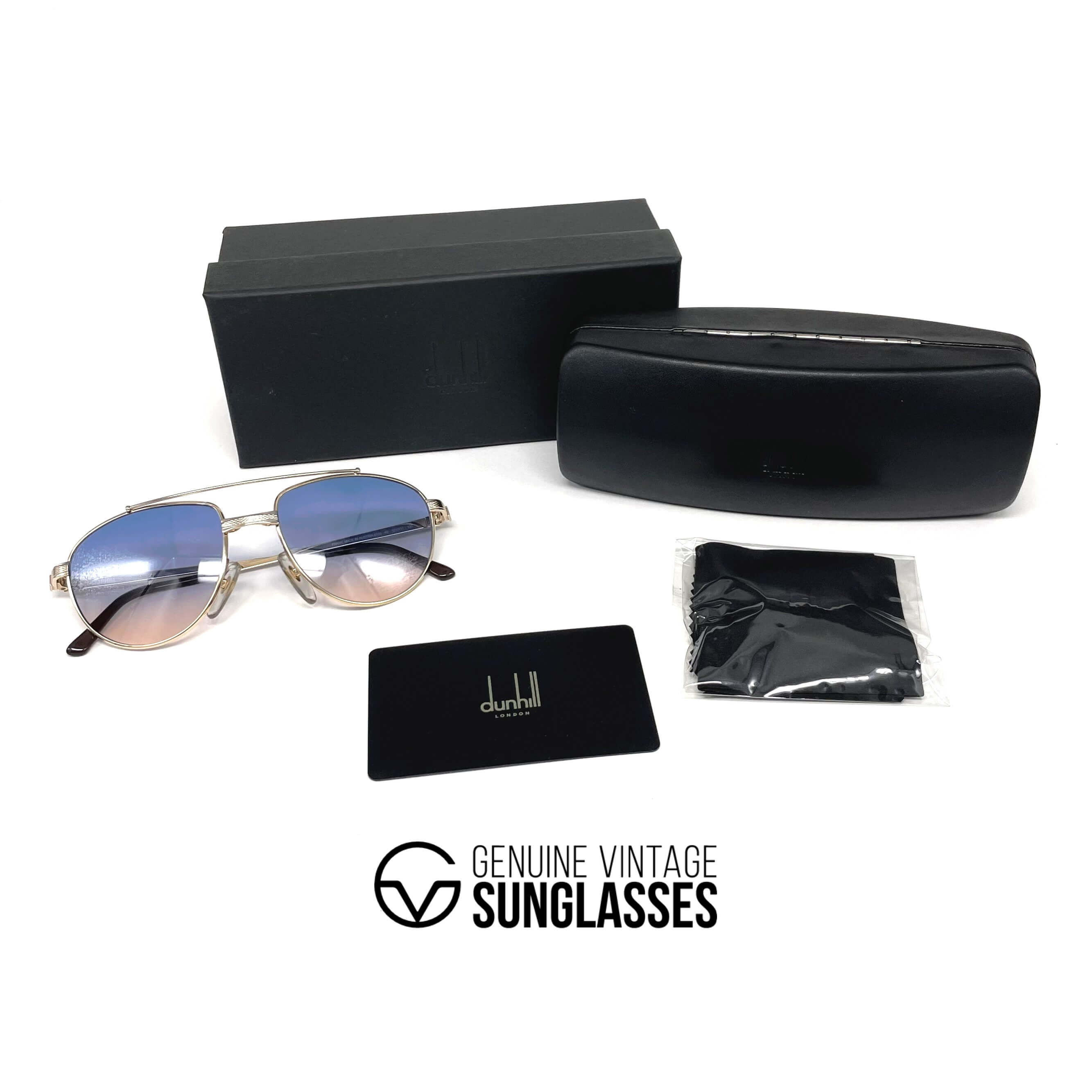 Vintage DUNHILL 6158 gold plated rhodanized aviator sunglasses