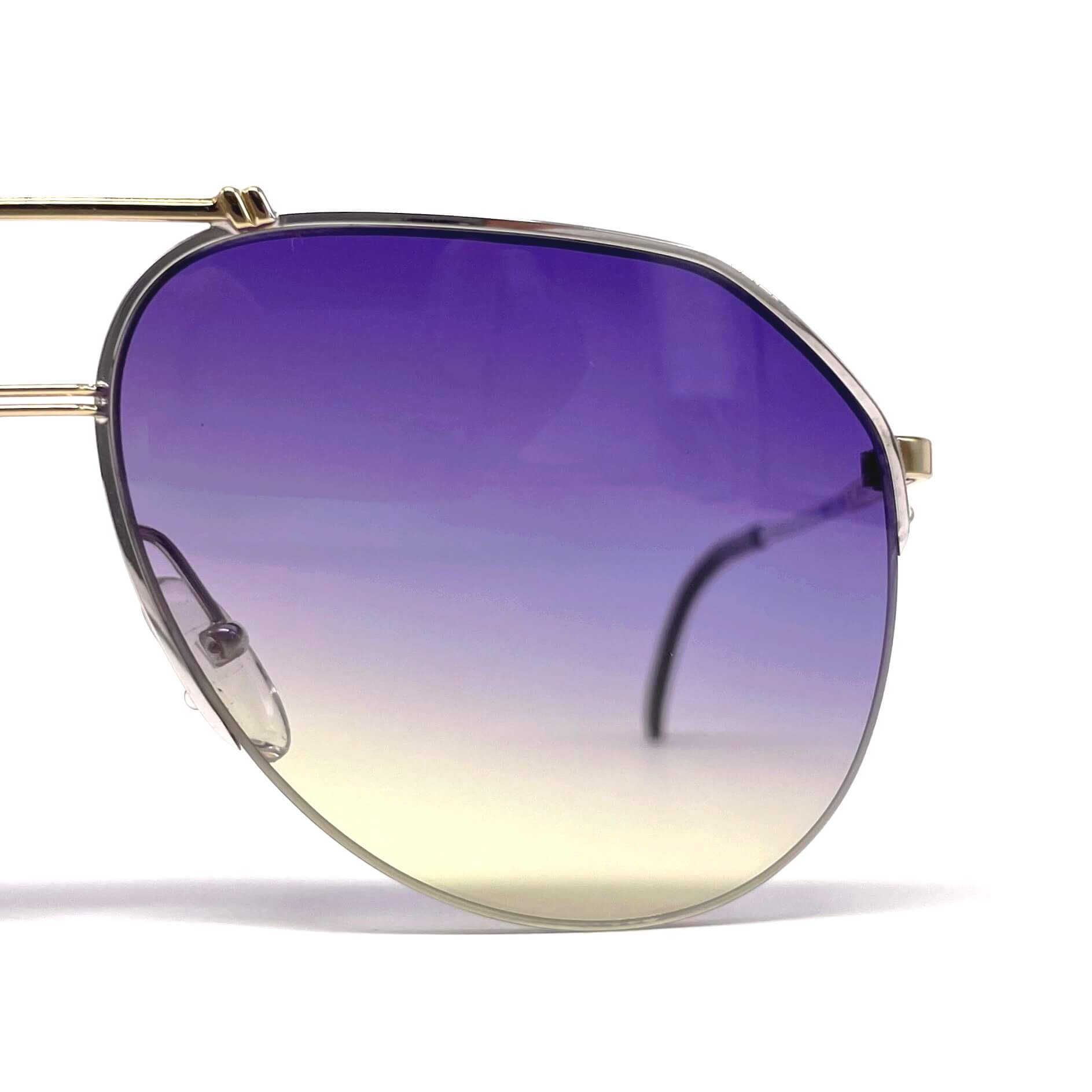 Vintage CARRERA 5313 silver gold rimless aviator sunglasses