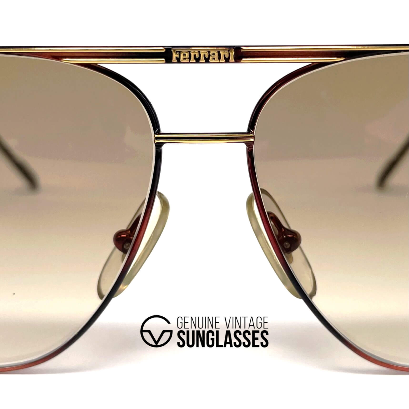 Vintage FERRARI F41 aviator black gold sunglasses